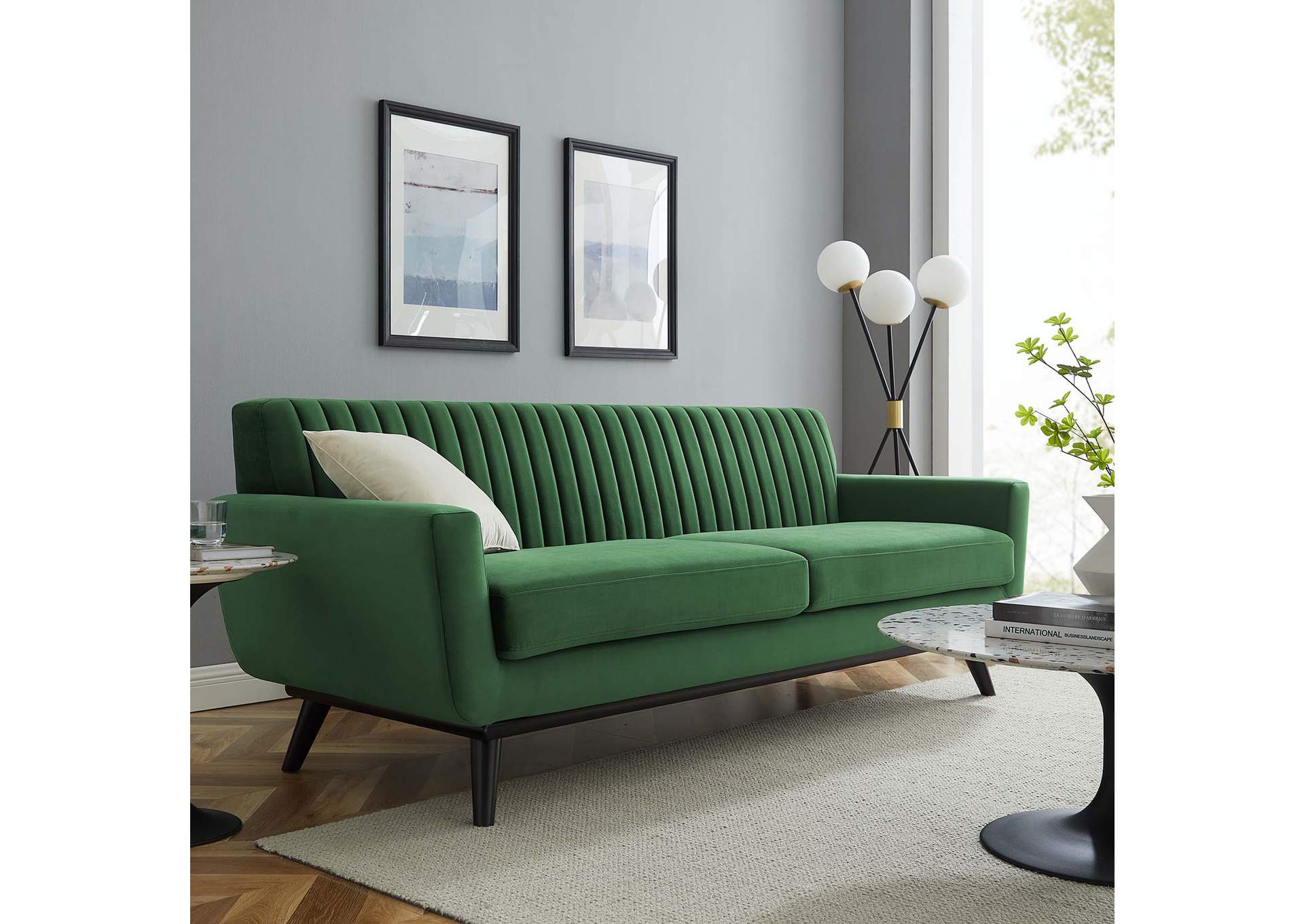 Engage Channel Tufted Performance Velvet Sofa,Modway