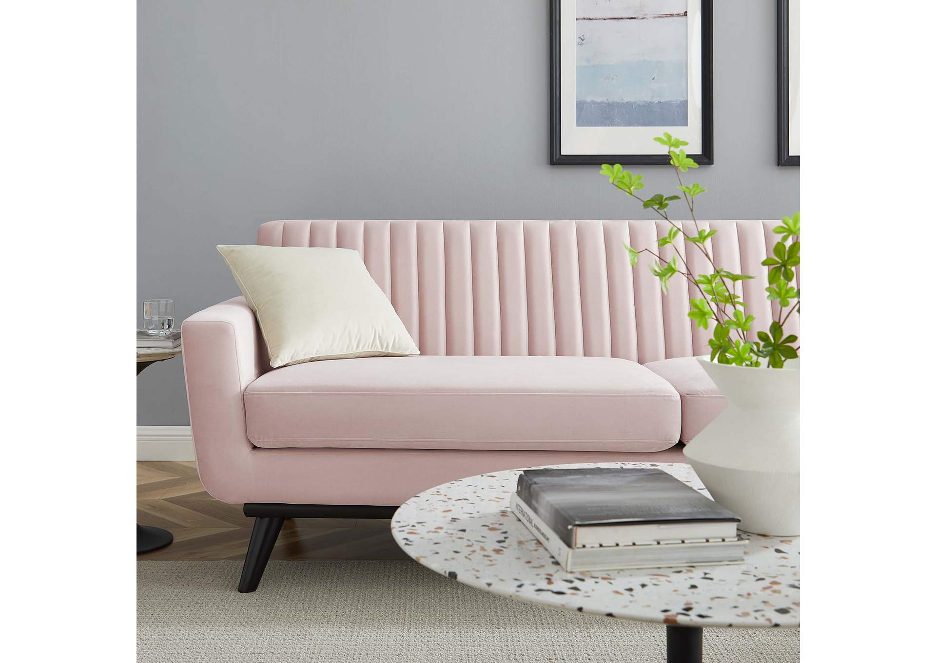 Engage Channel Tufted Performance Velvet Sofa,Modway