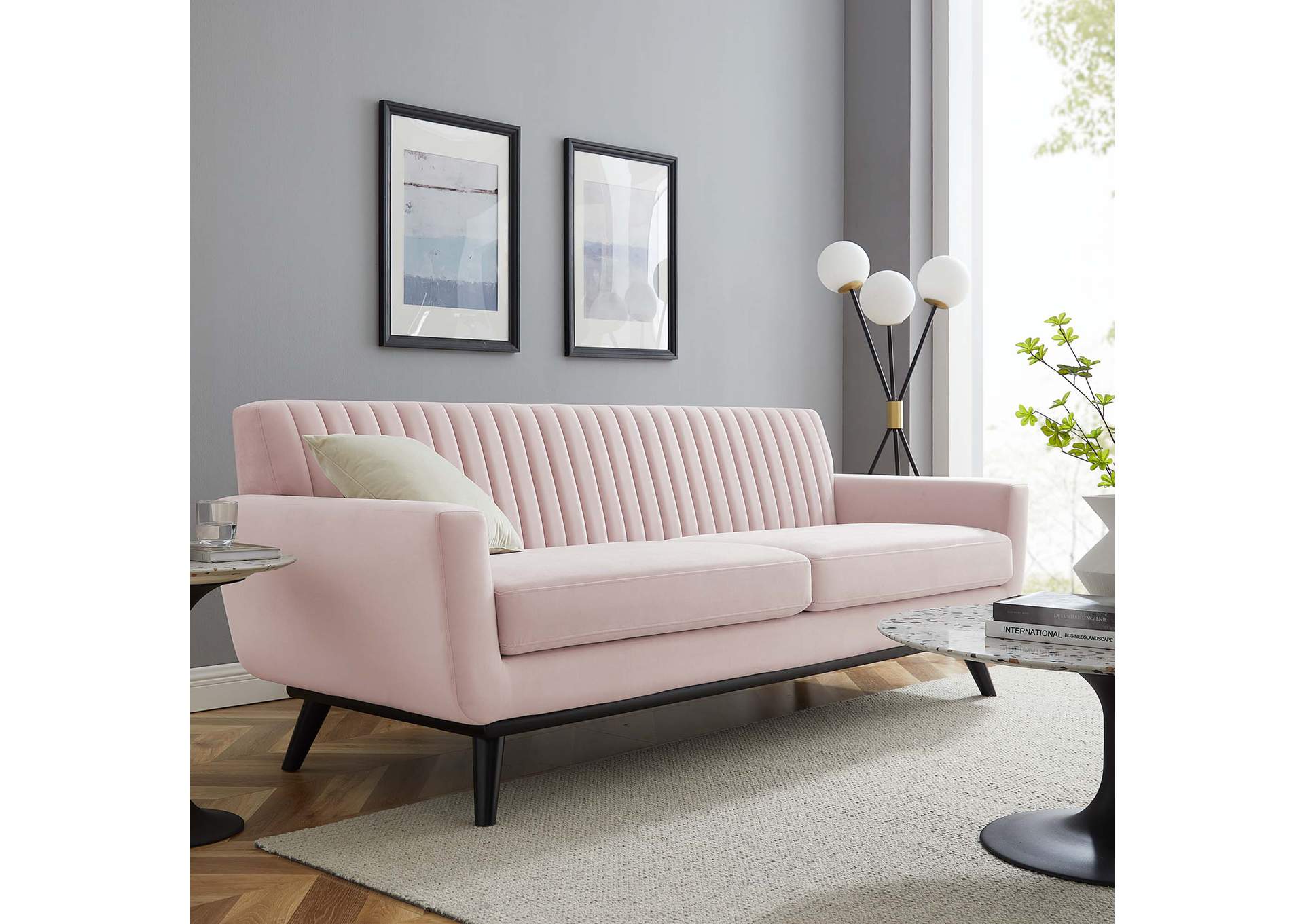 Engage Channel Tufted Performance Velvet Sofa,Modway