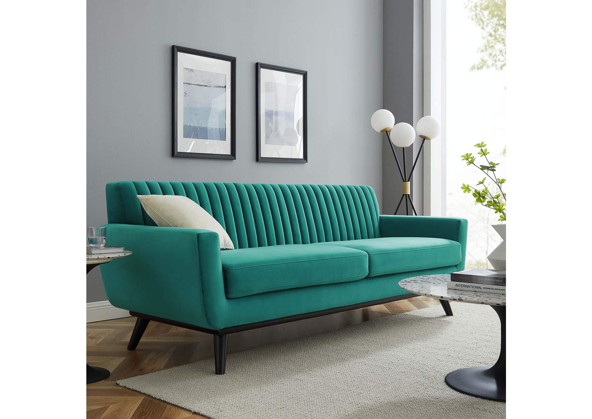 Engage Channel Tufted Performance Velvet Sofa,Modway