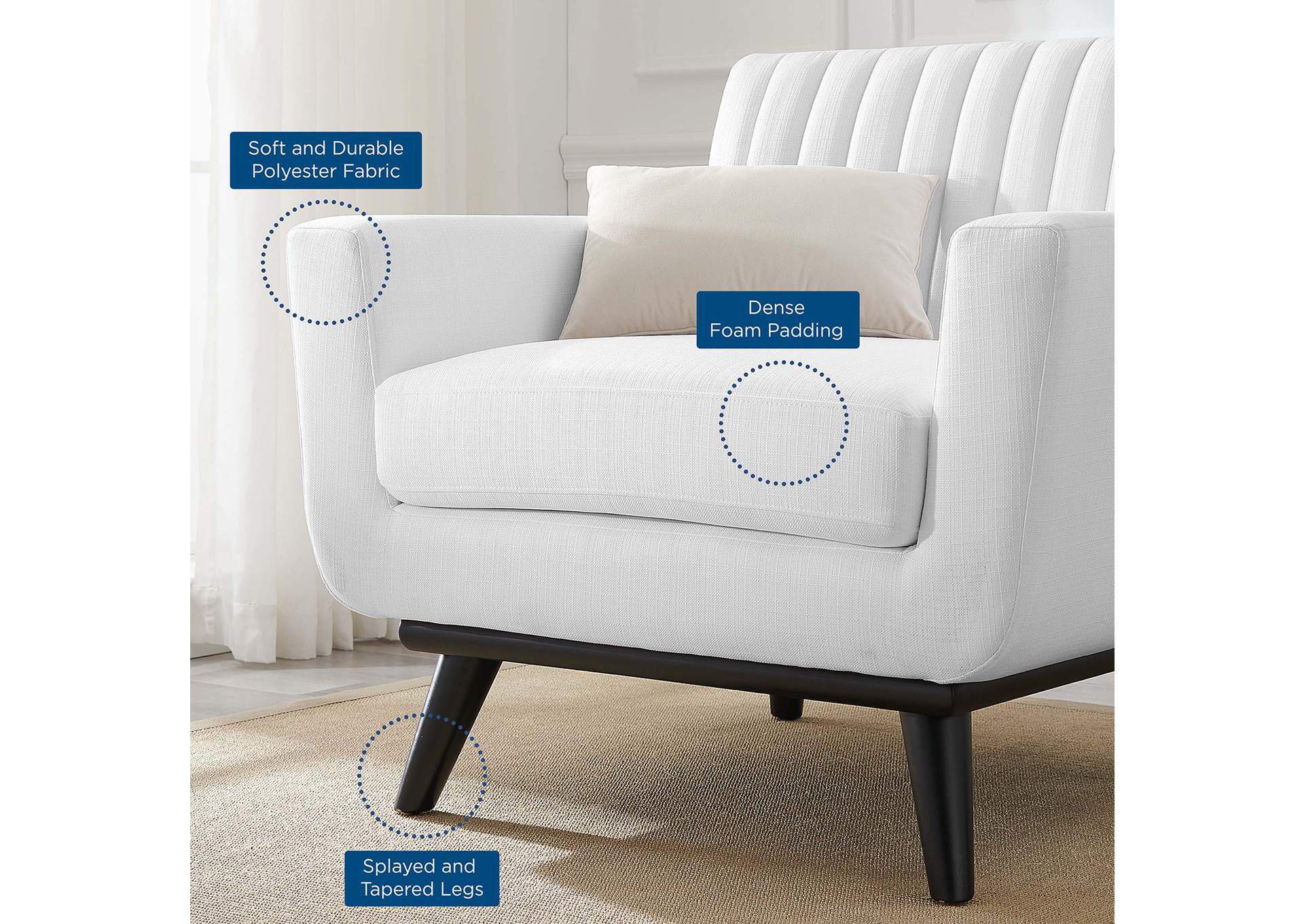 Engage Channel Tufted Fabric Armchair,Modway