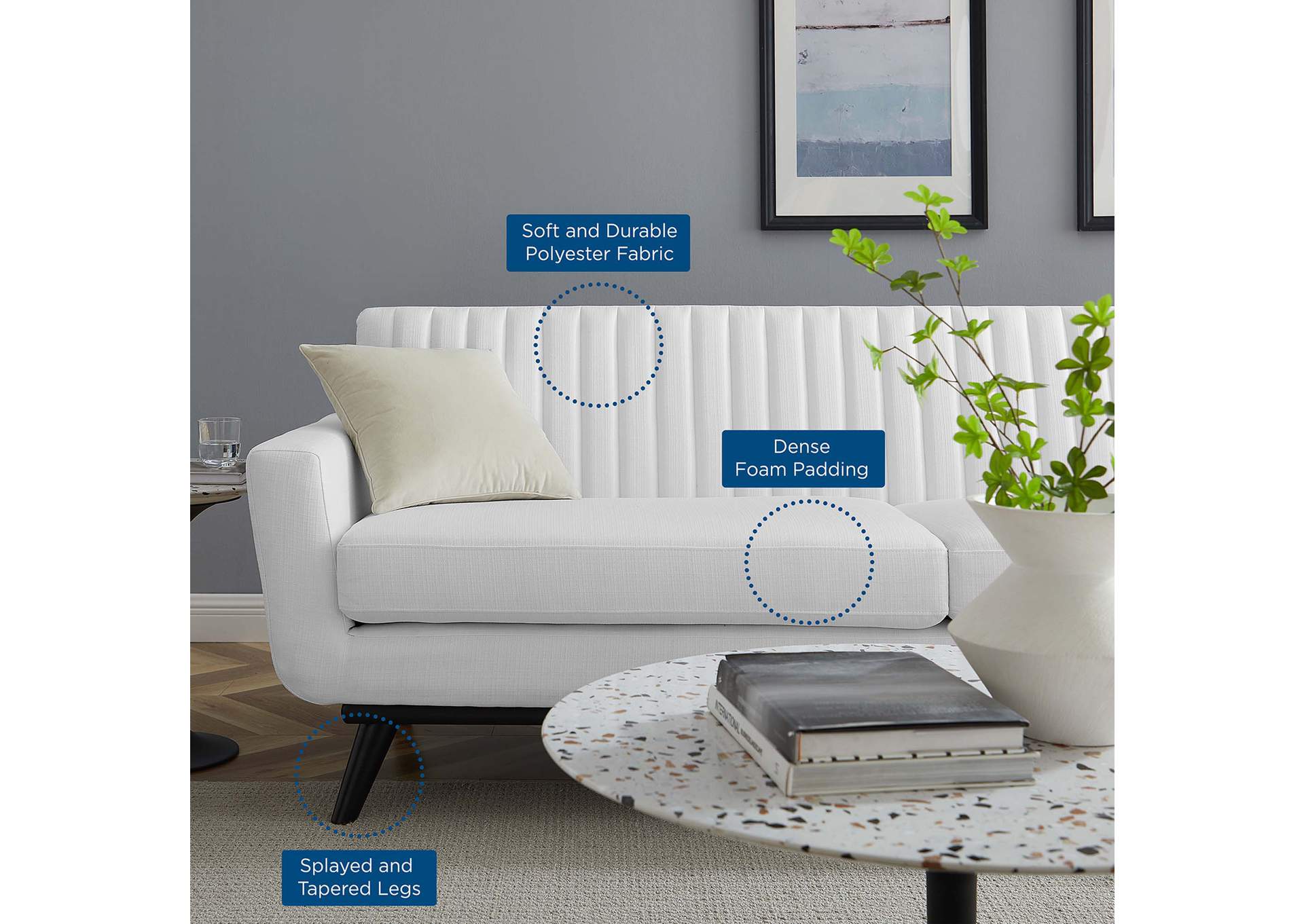 Engage Channel Tufted Fabric Sofa,Modway