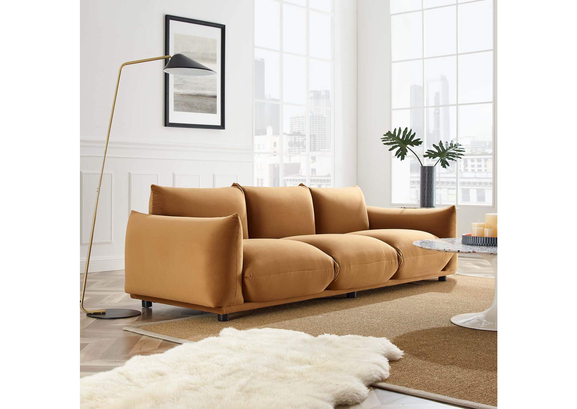 Copious Performance Velvet Sofa,Modway