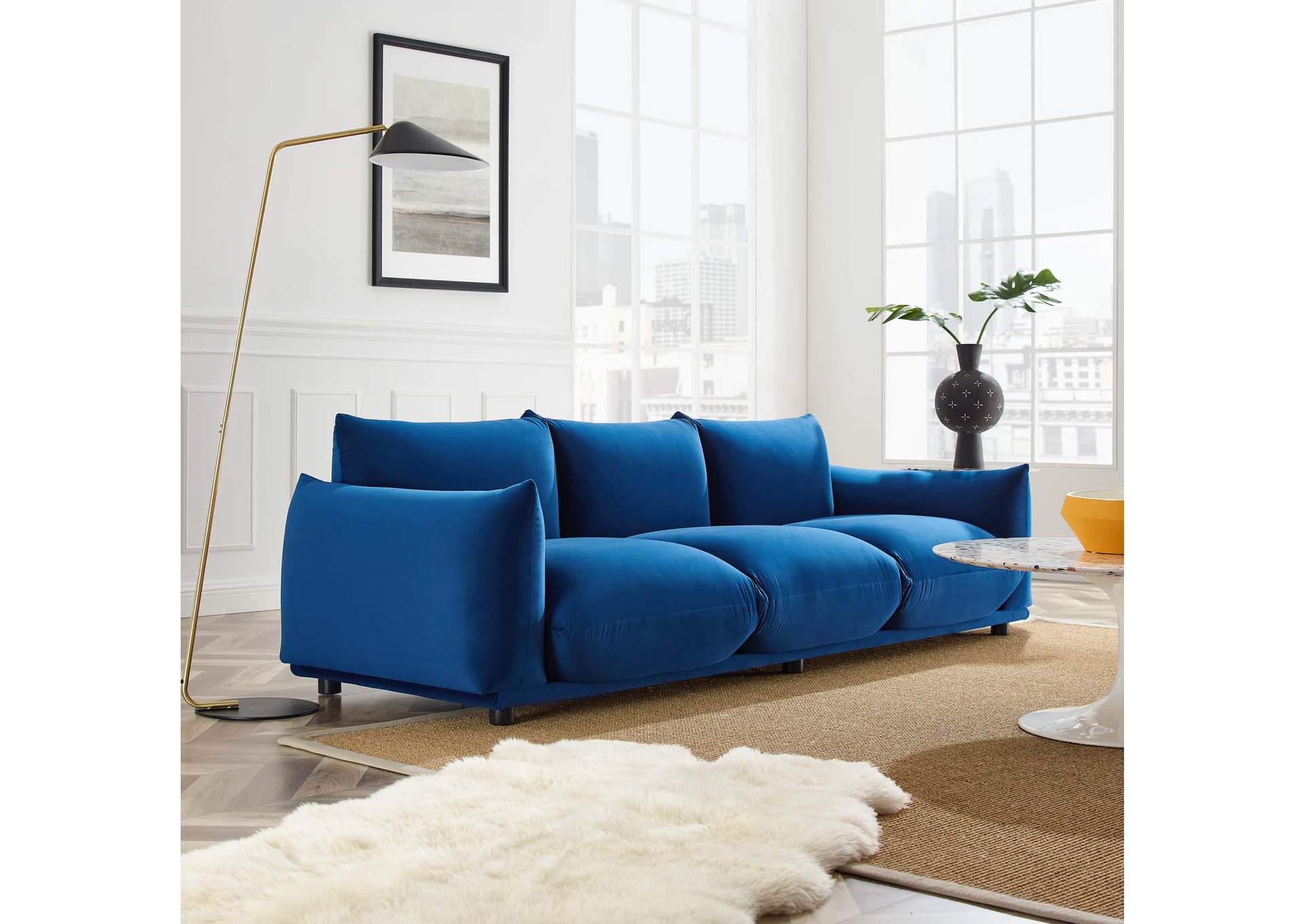 Copious Performance Velvet Sofa,Modway