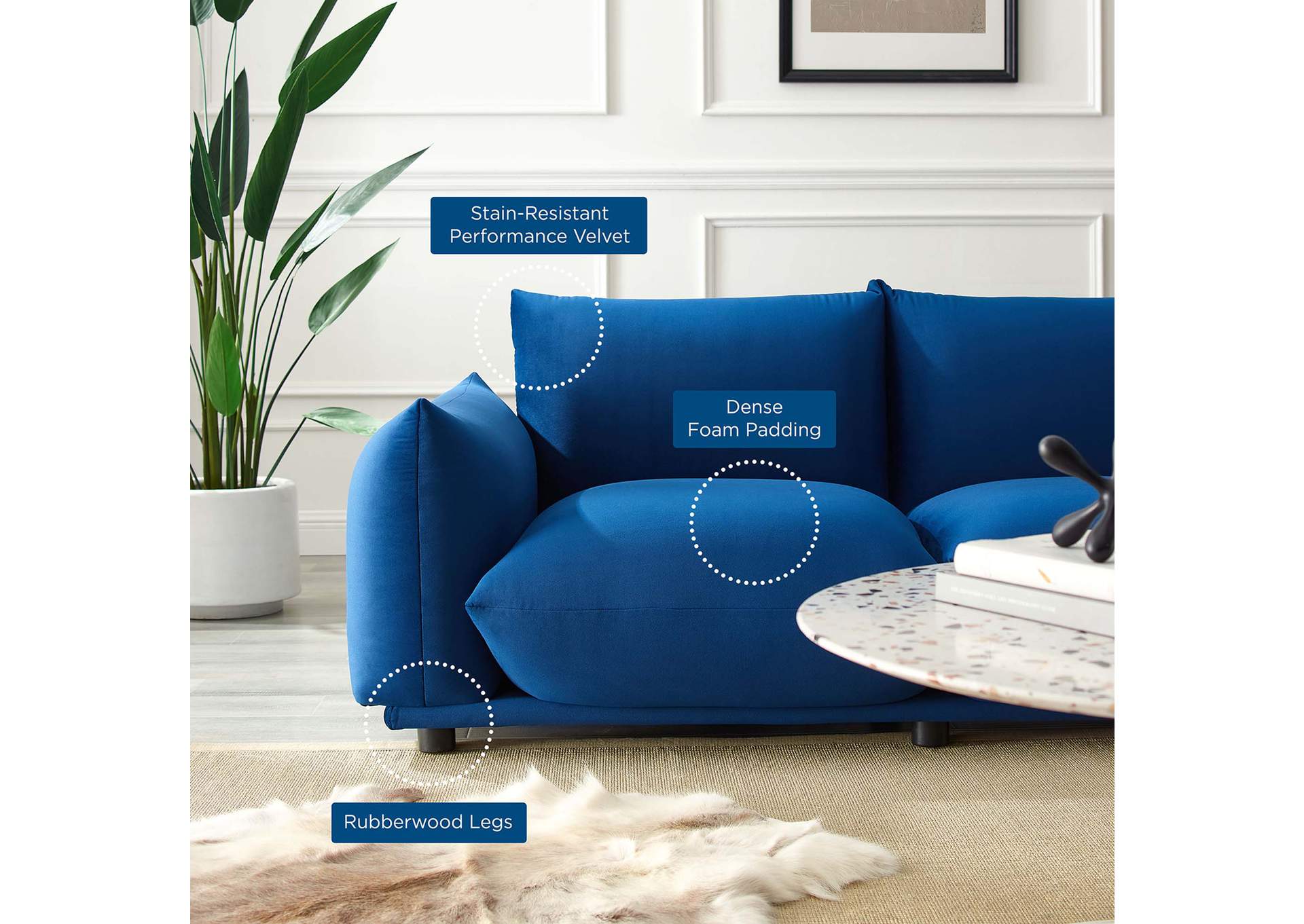 Copious Performance Velvet Loveseat,Modway