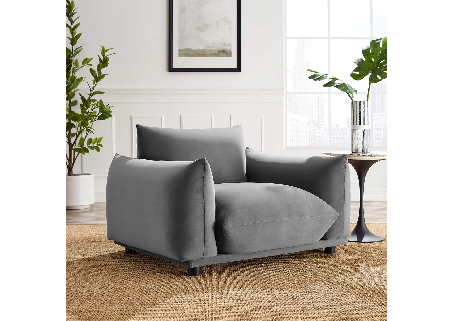 Copious Performance Velvet Armchair,Modway