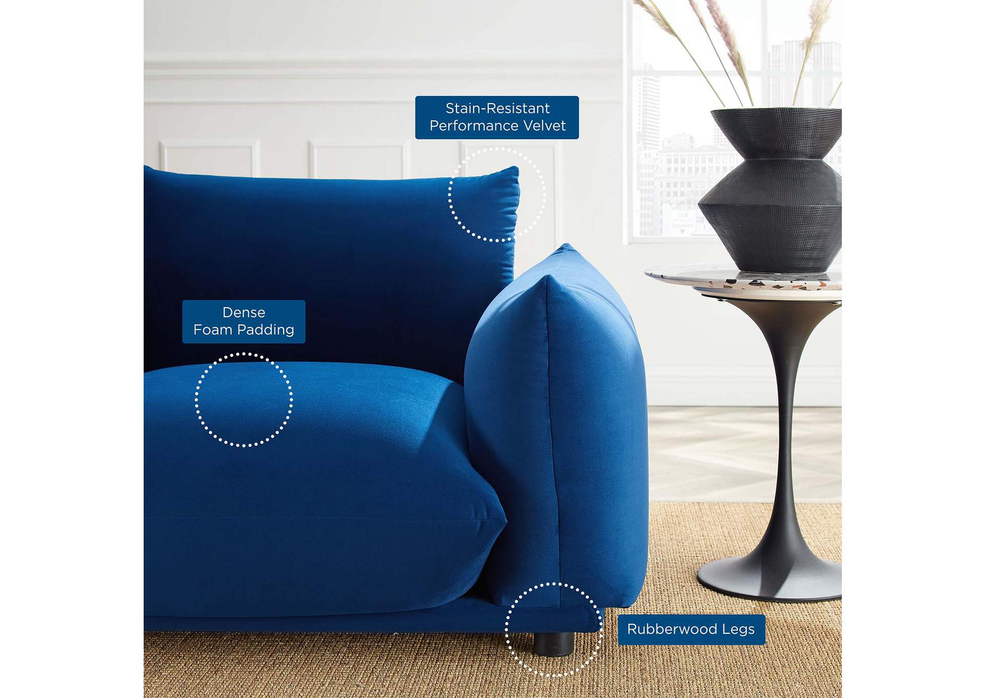 Copious Performance Velvet Armchair,Modway