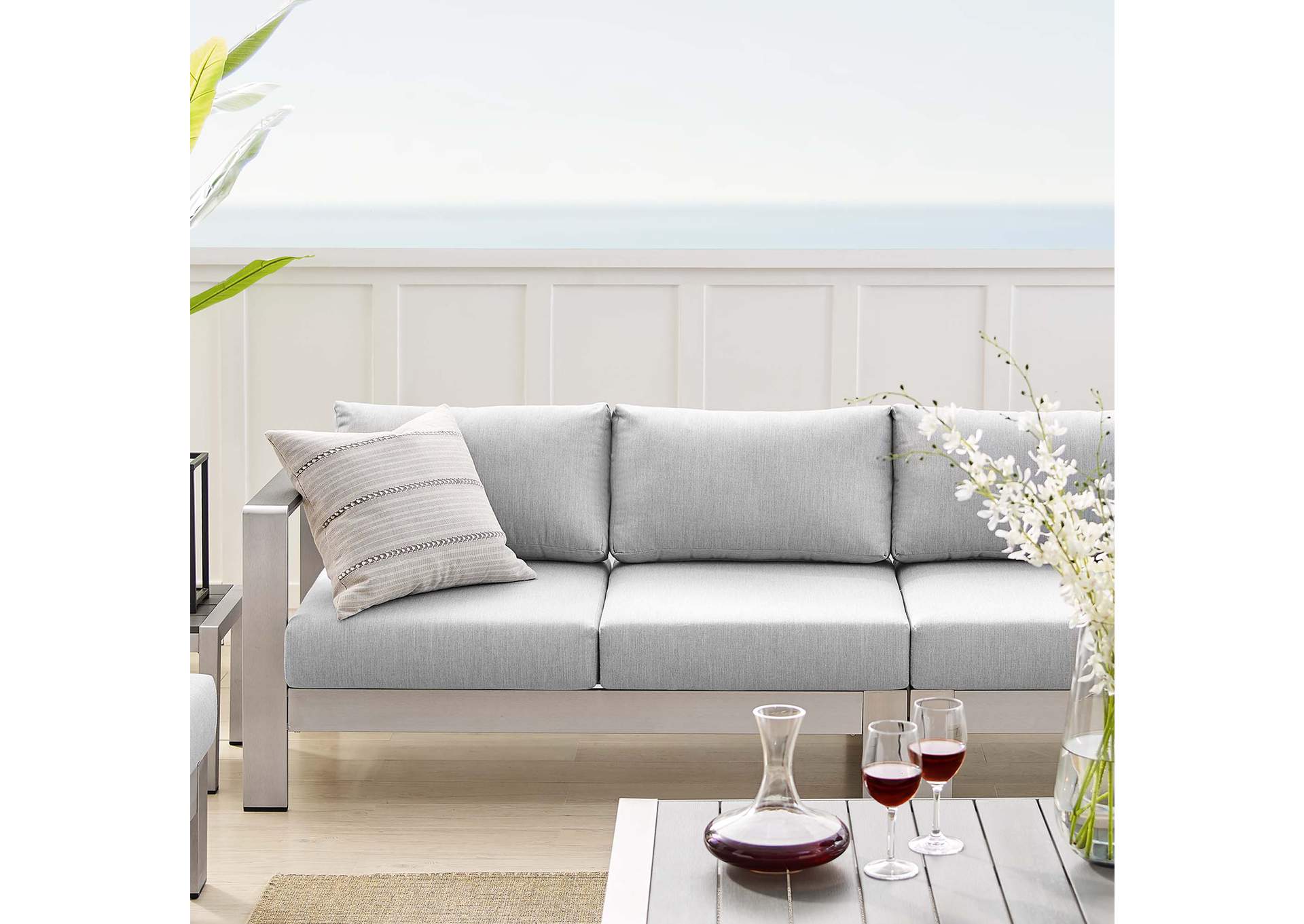 Silver Gray Shore Sunbrella,Modway