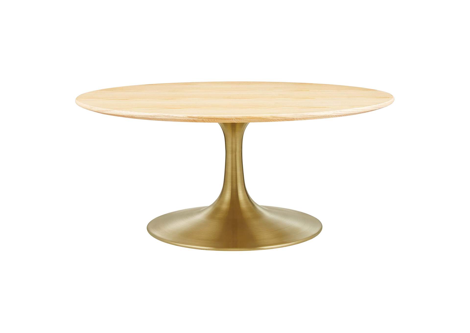 Gold Natural Lippa 36" Wood Coffee Table,Modway