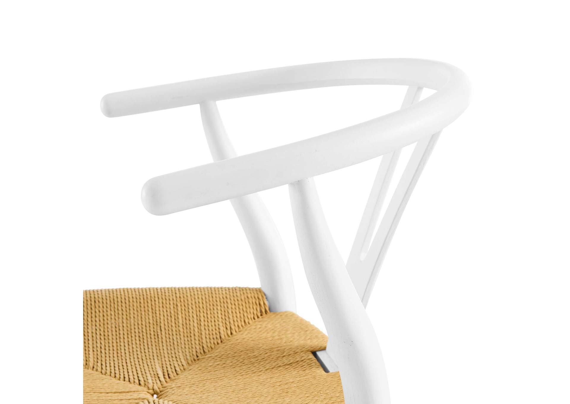 White Amish Dining Wood Arm Dining Chair,Modway