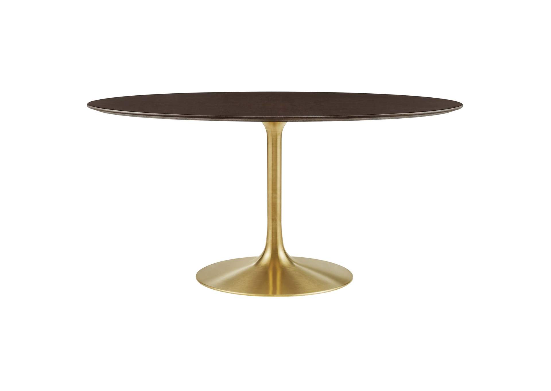 Gold Cherry Walnut Lippa 60" Oval Wood Dining Table,Modway