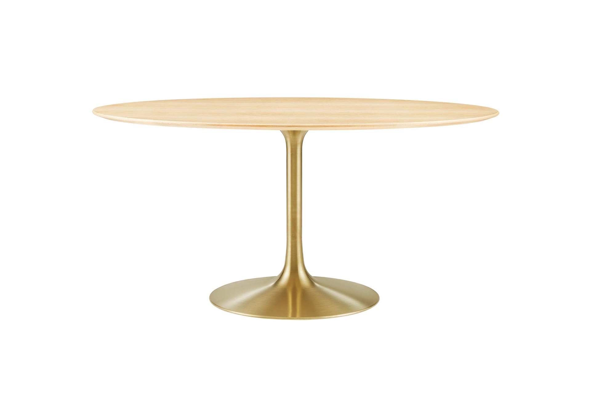 Gold Natural Lippa 60" Oval Wood Dining Table,Modway
