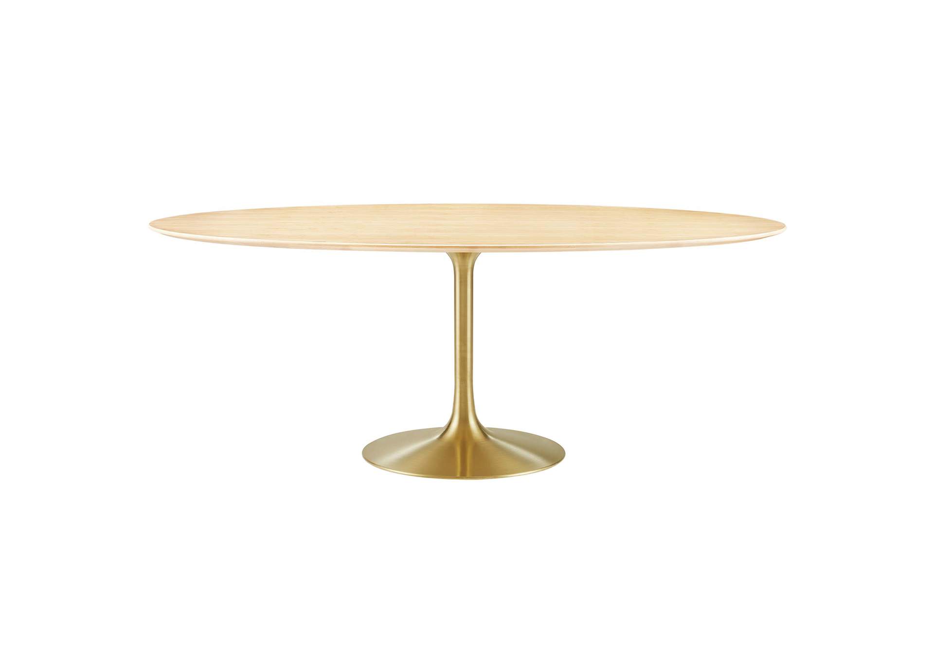 Gold Natural Lippa 78" Oval Wood Dining Table,Modway