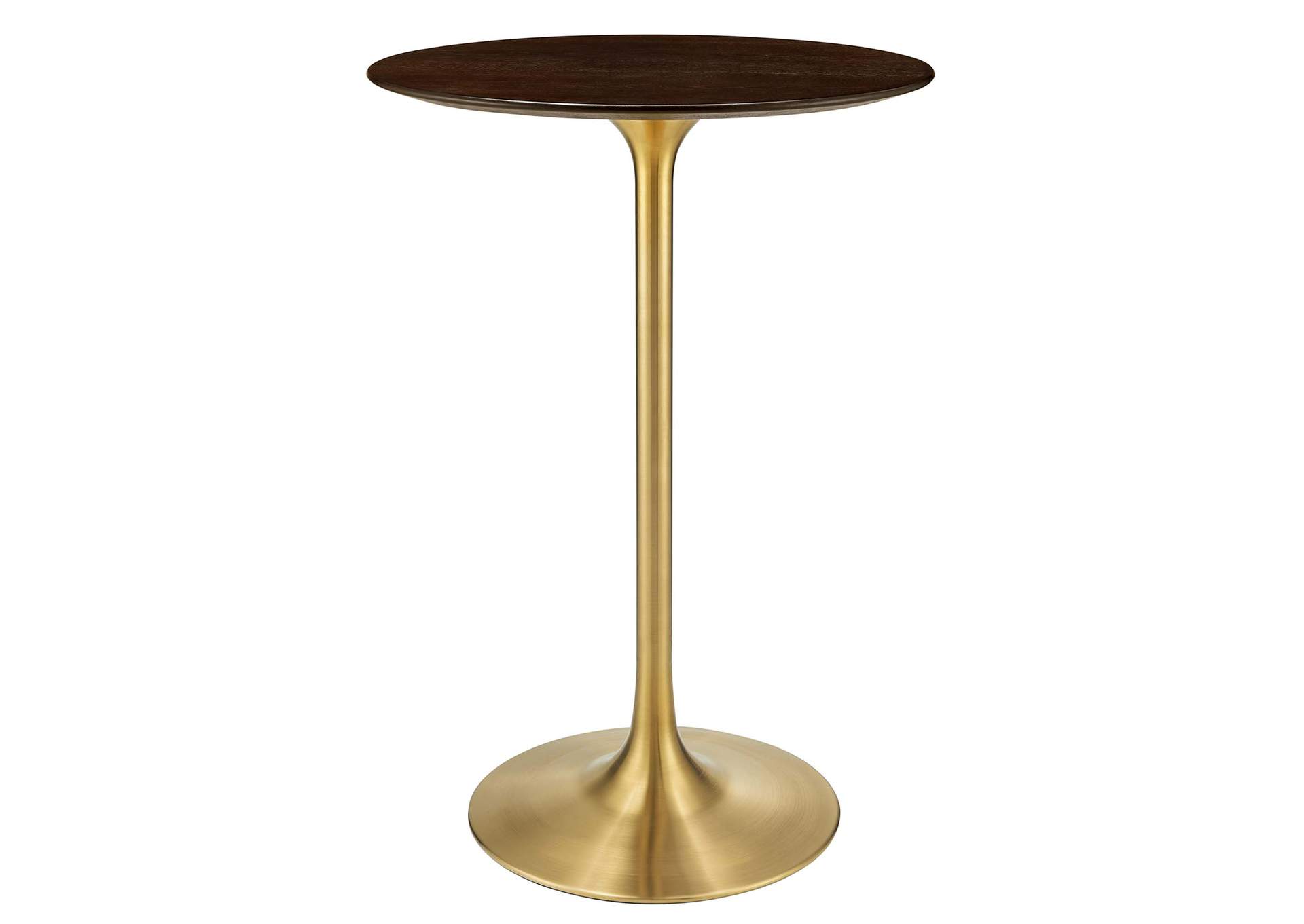 Gold Cherry Walnut Lippa 28" Wood Bar Table,Modway