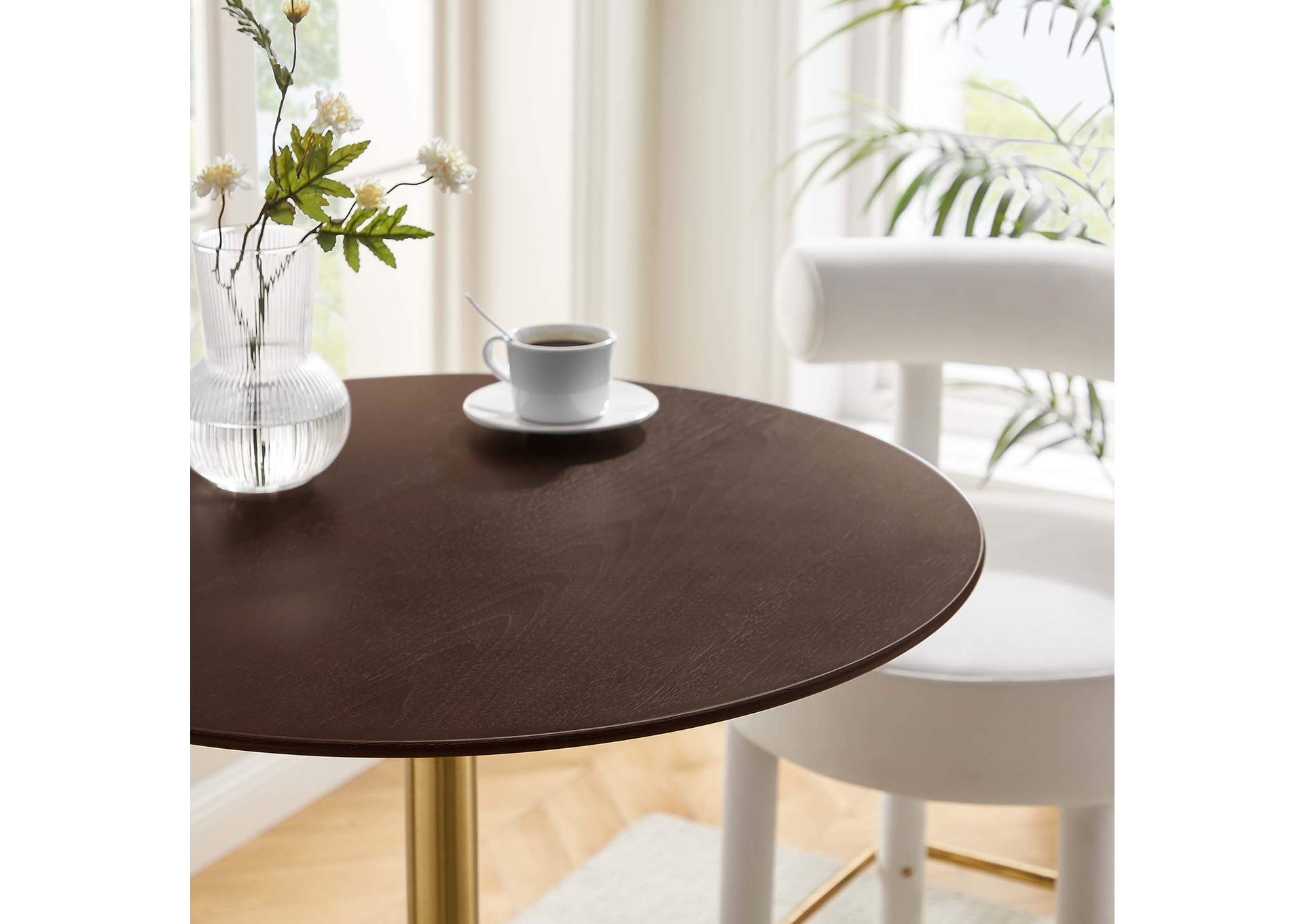 Gold Cherry Walnut Lippa 28" Wood Bar Table,Modway