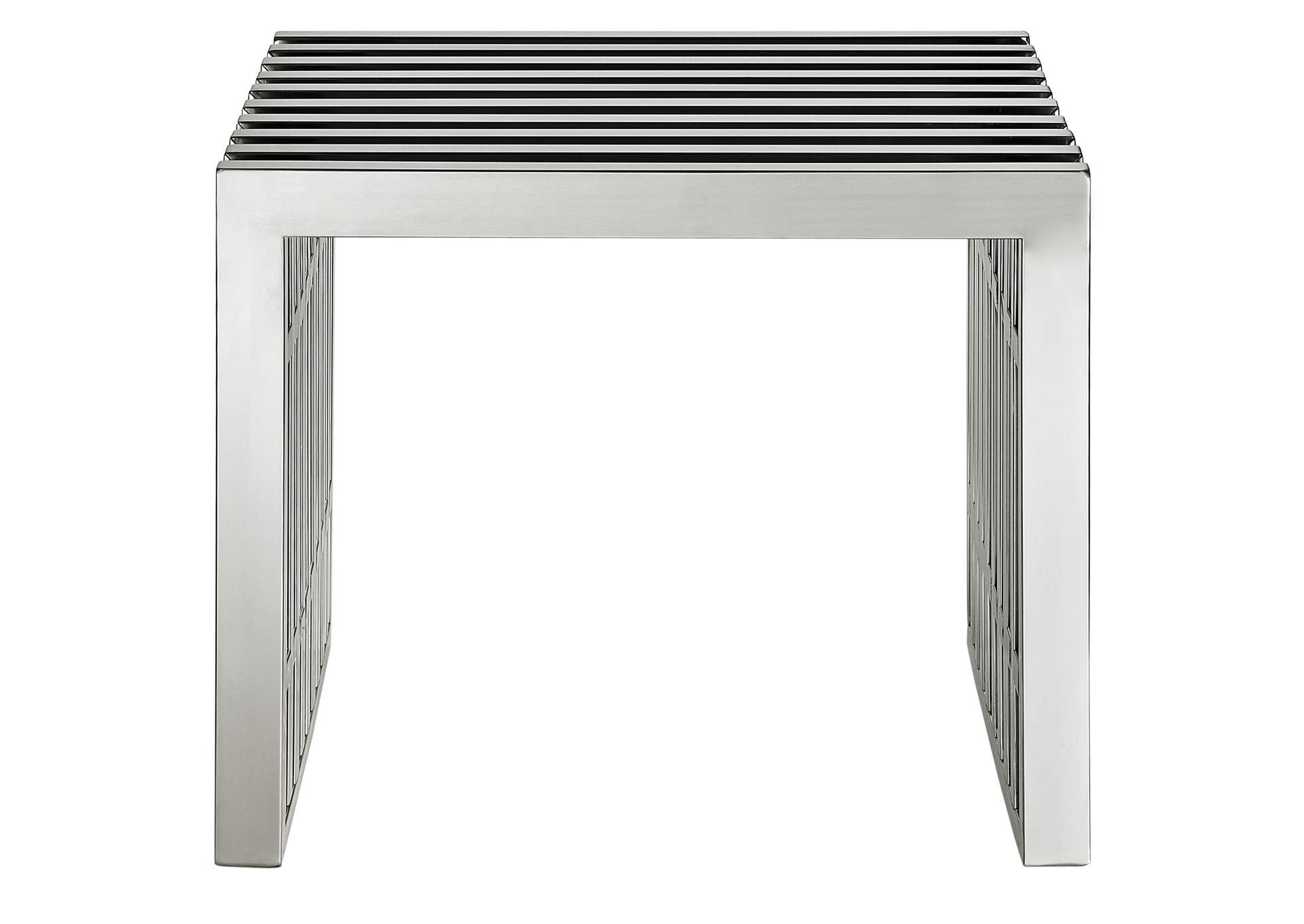 Silver Gridiron Small Stainless Steel Bench,Modway