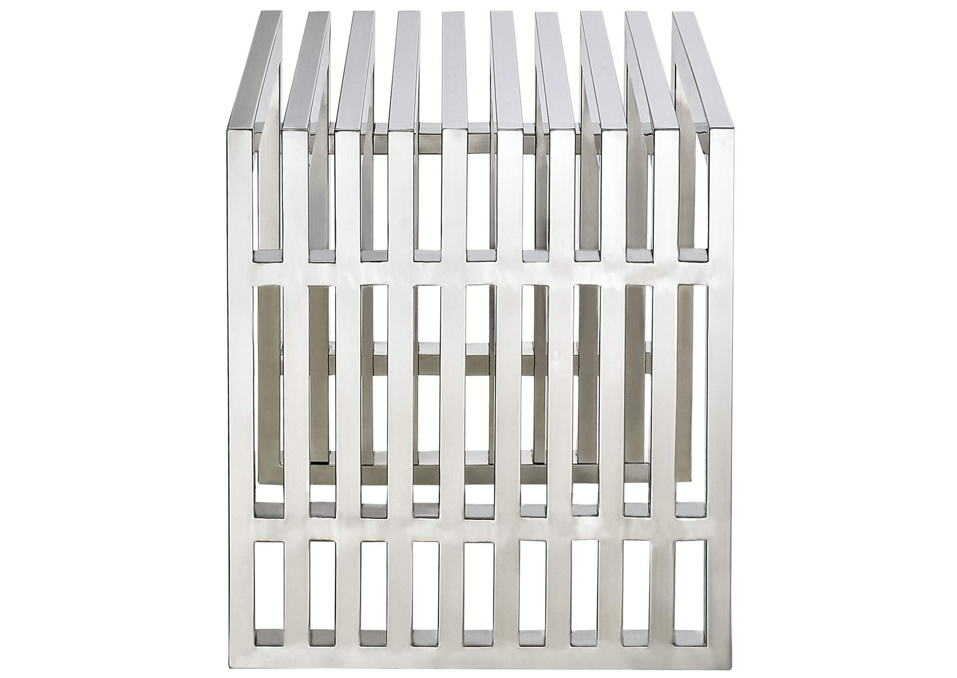 Silver Gridiron Small Stainless Steel Bench,Modway