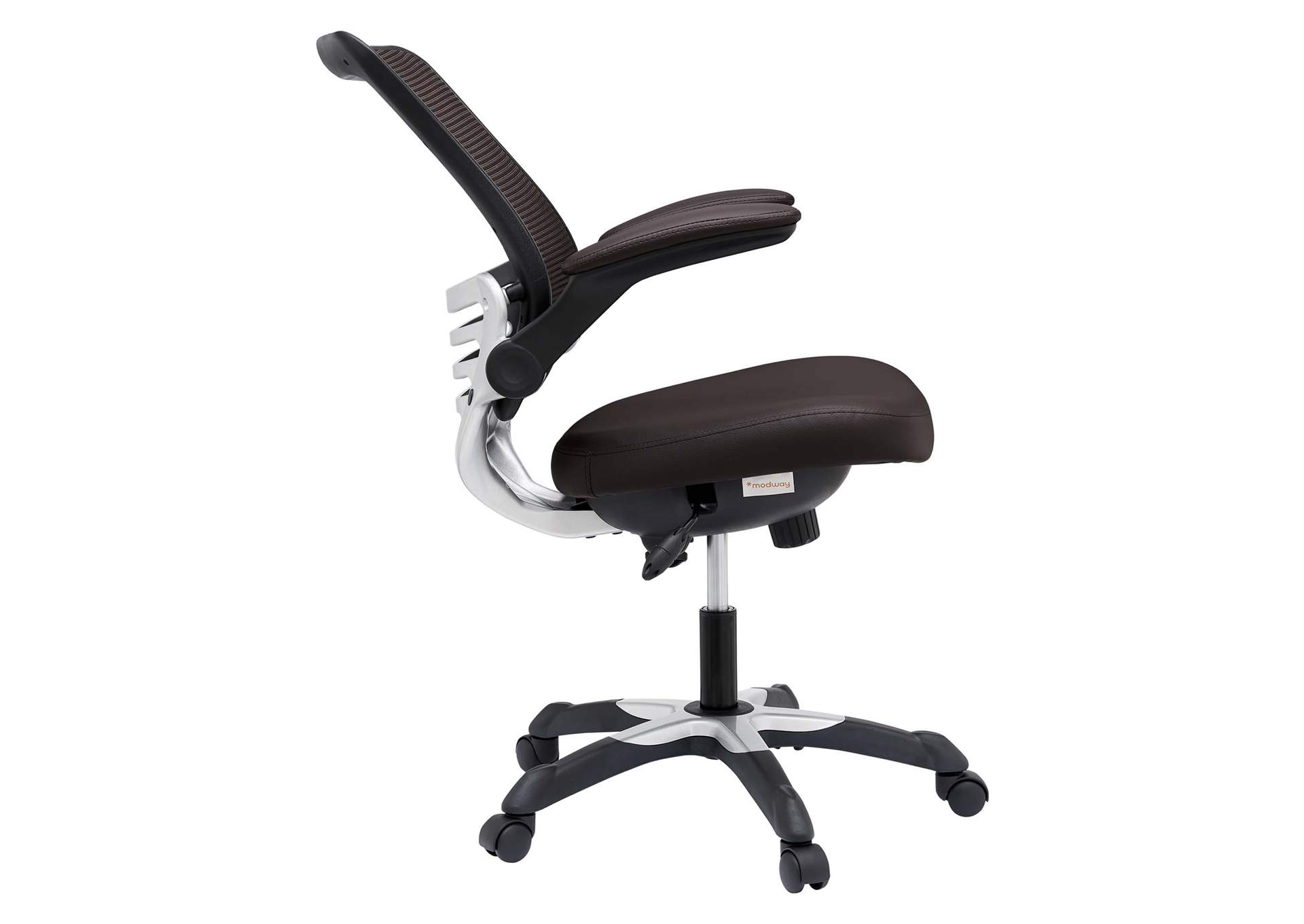 Edge Brown Vinyl Office Chair,Modway
