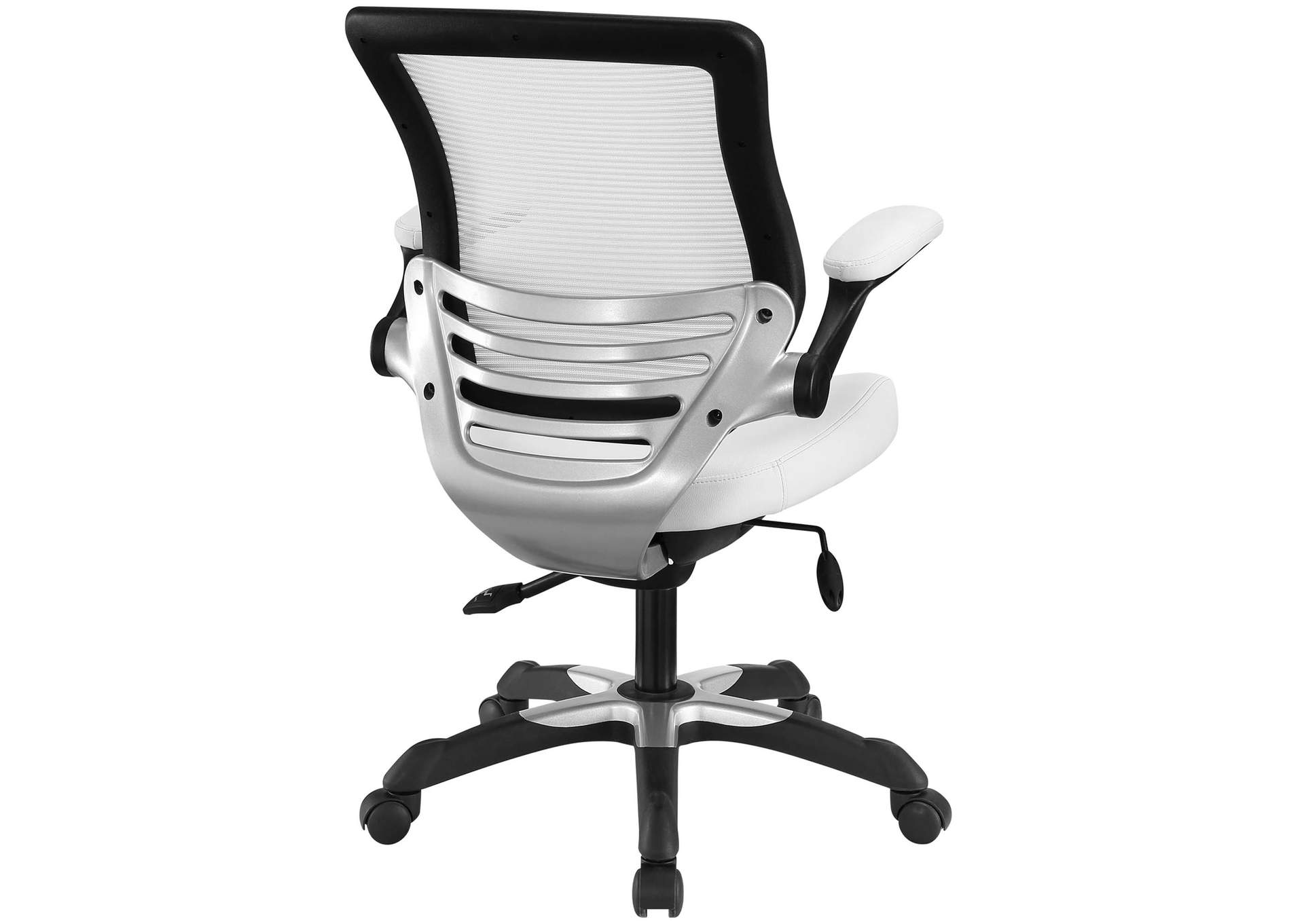 White Edge Vinyl Office Chair,Modway