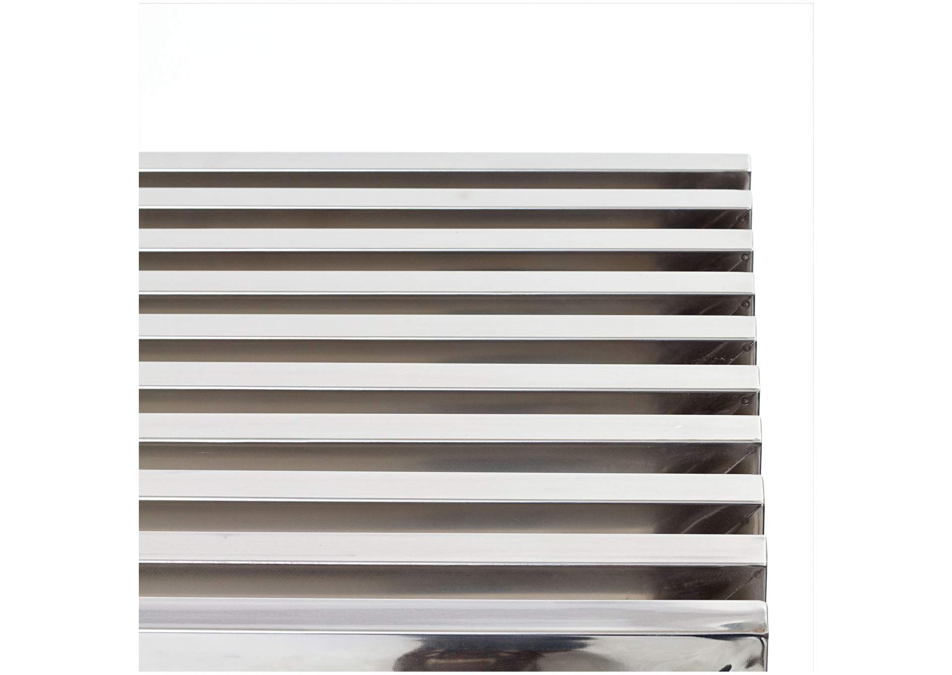 Silver Gridiron Medium Stainless Steel Bench,Modway