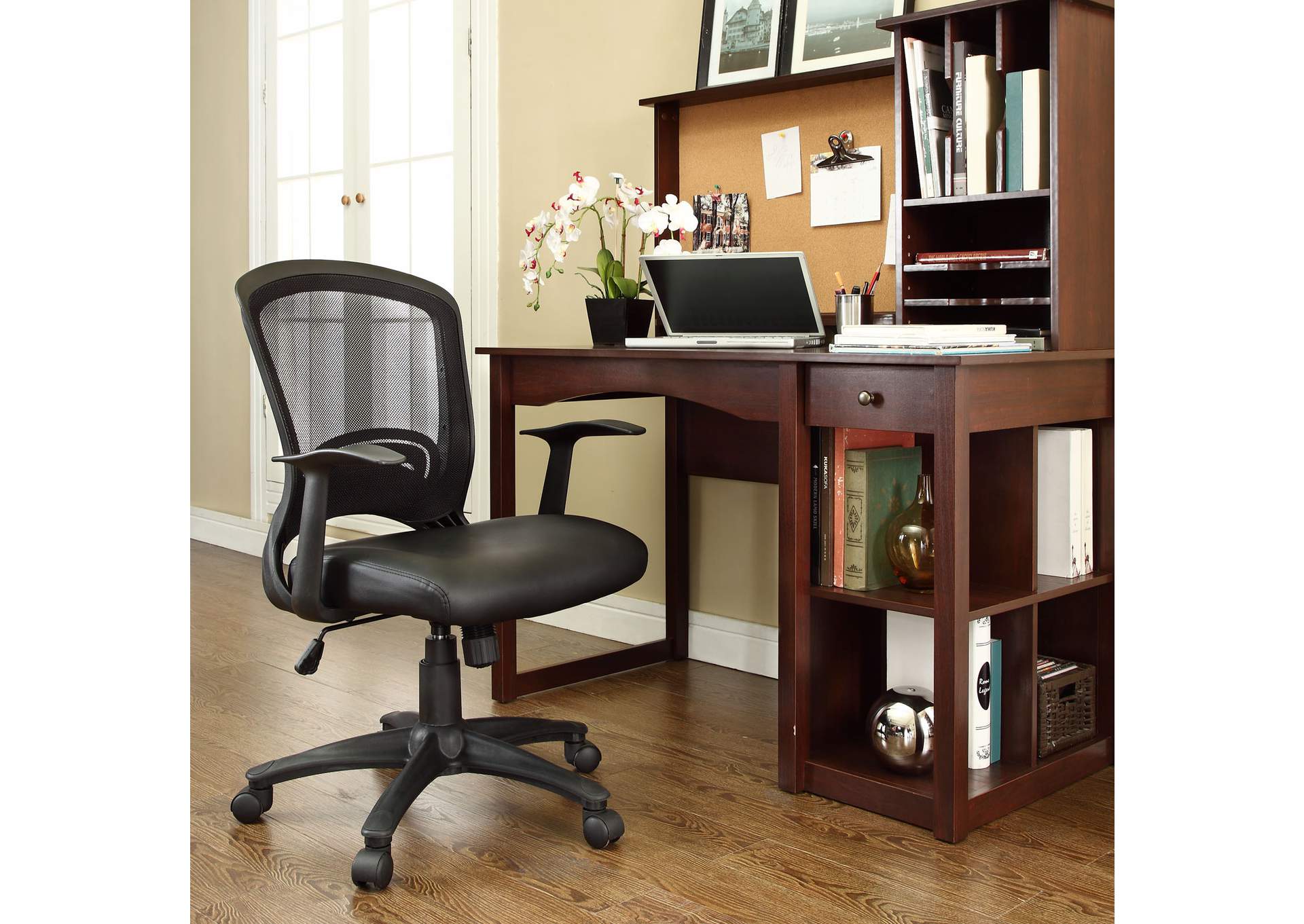 Black Pulse Vinyl Office Chair,Modway