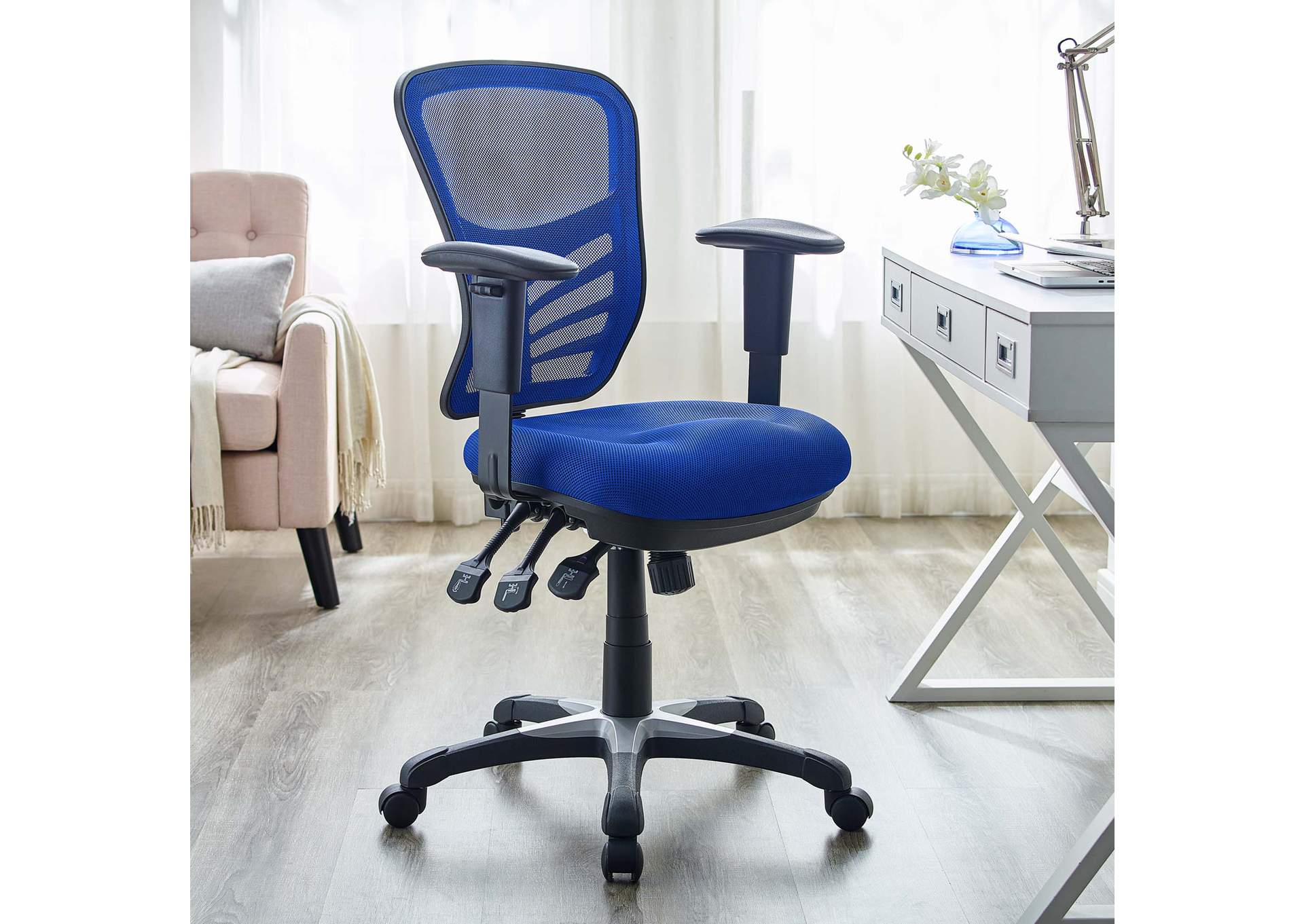 Blue Articulate Mesh Office Chair,Modway