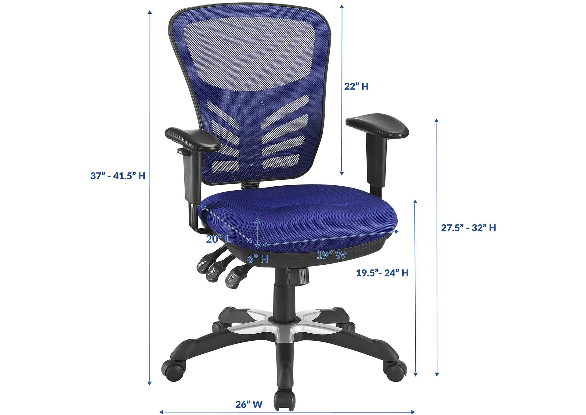 Blue Articulate Mesh Office Chair,Modway