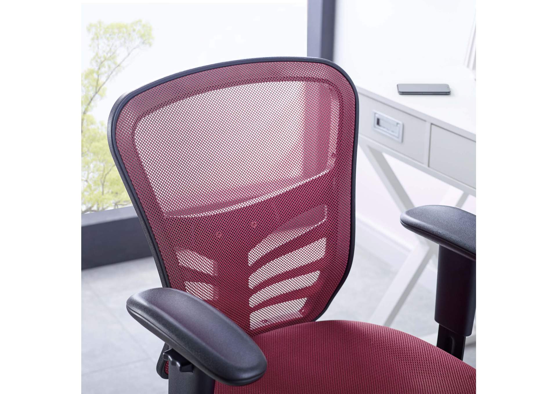 Red Articulate Mesh Office Chair,Modway