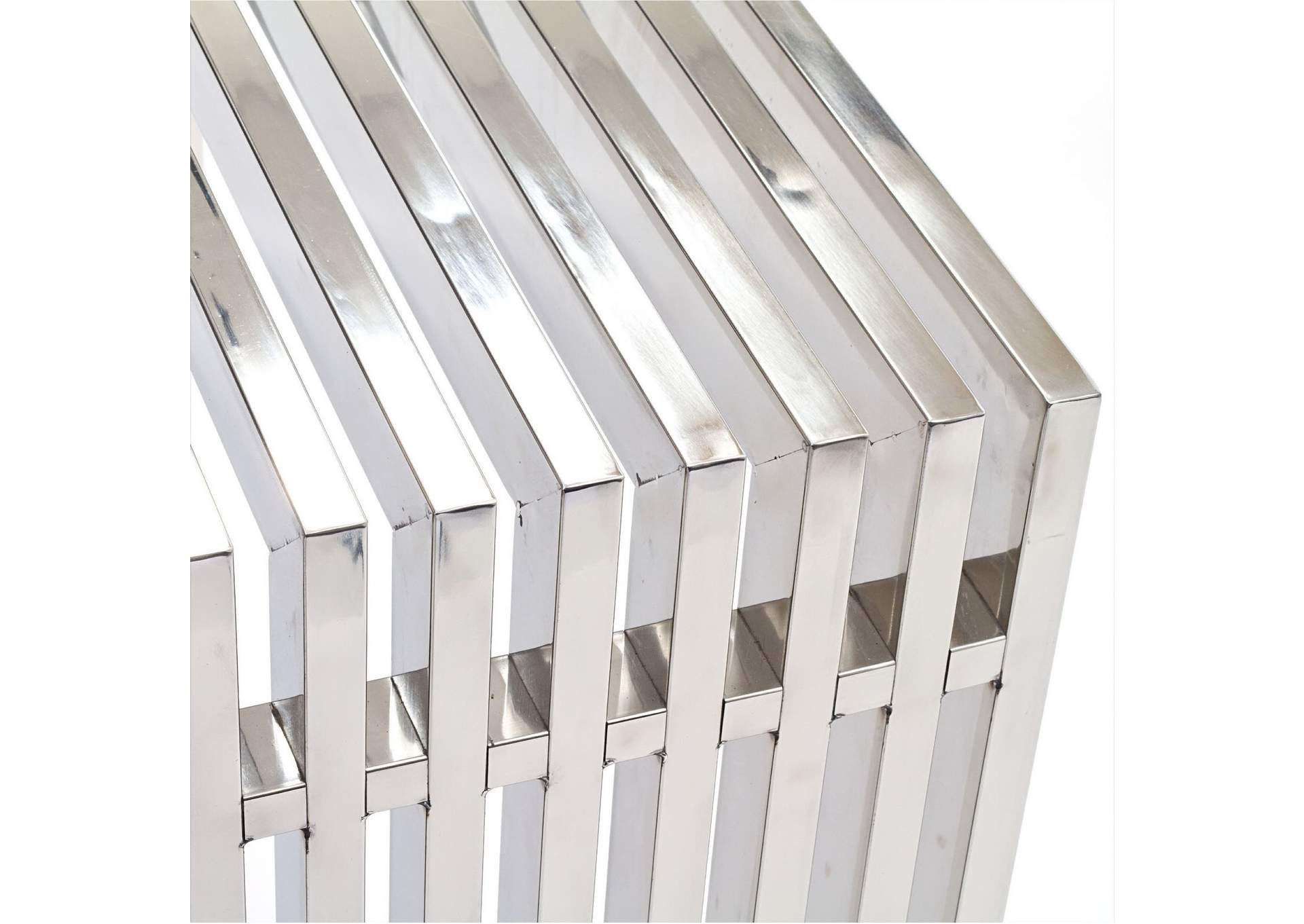 Silver Gridiron Console Table,Modway