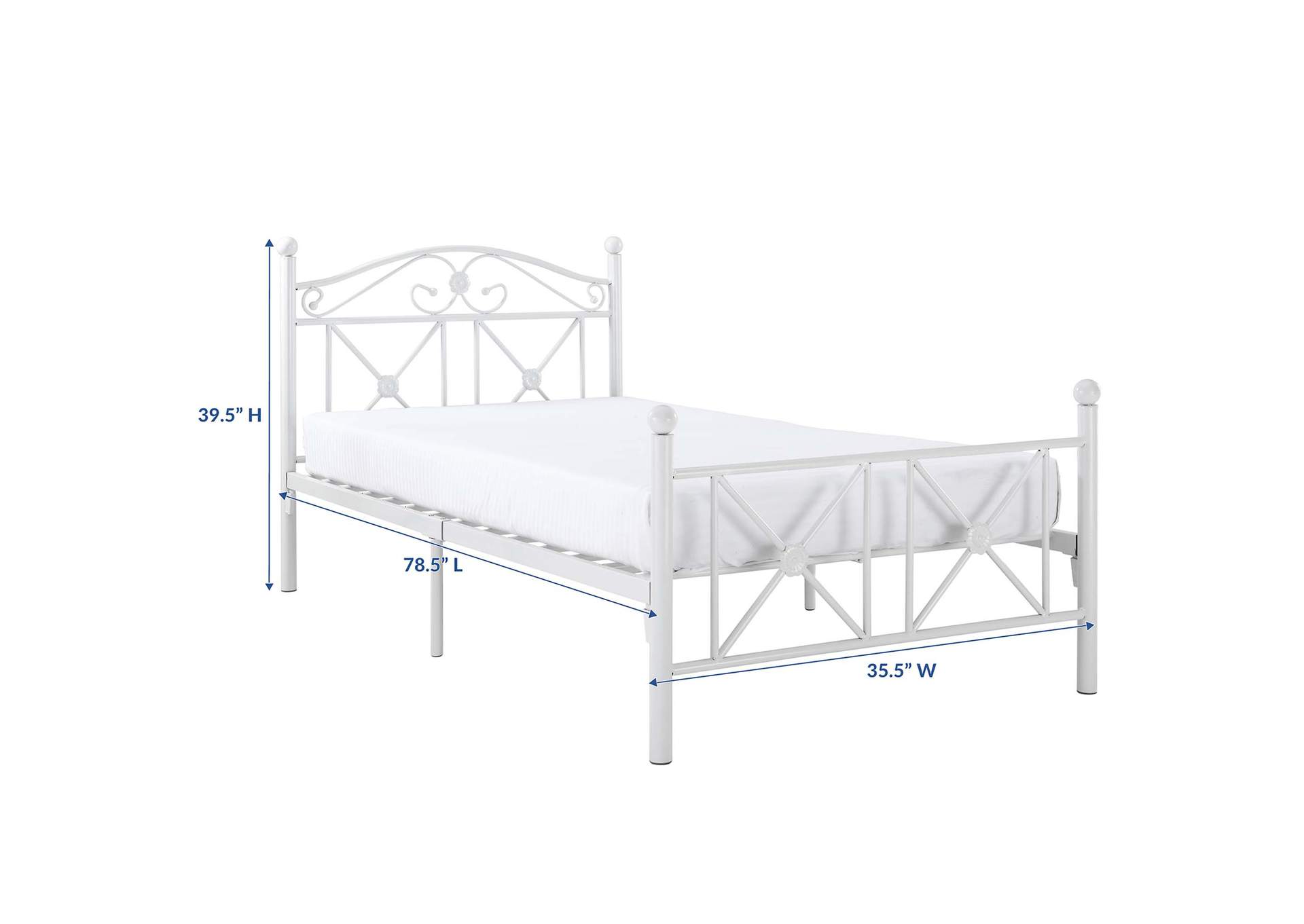 White Cottage Twin Bed,Modway