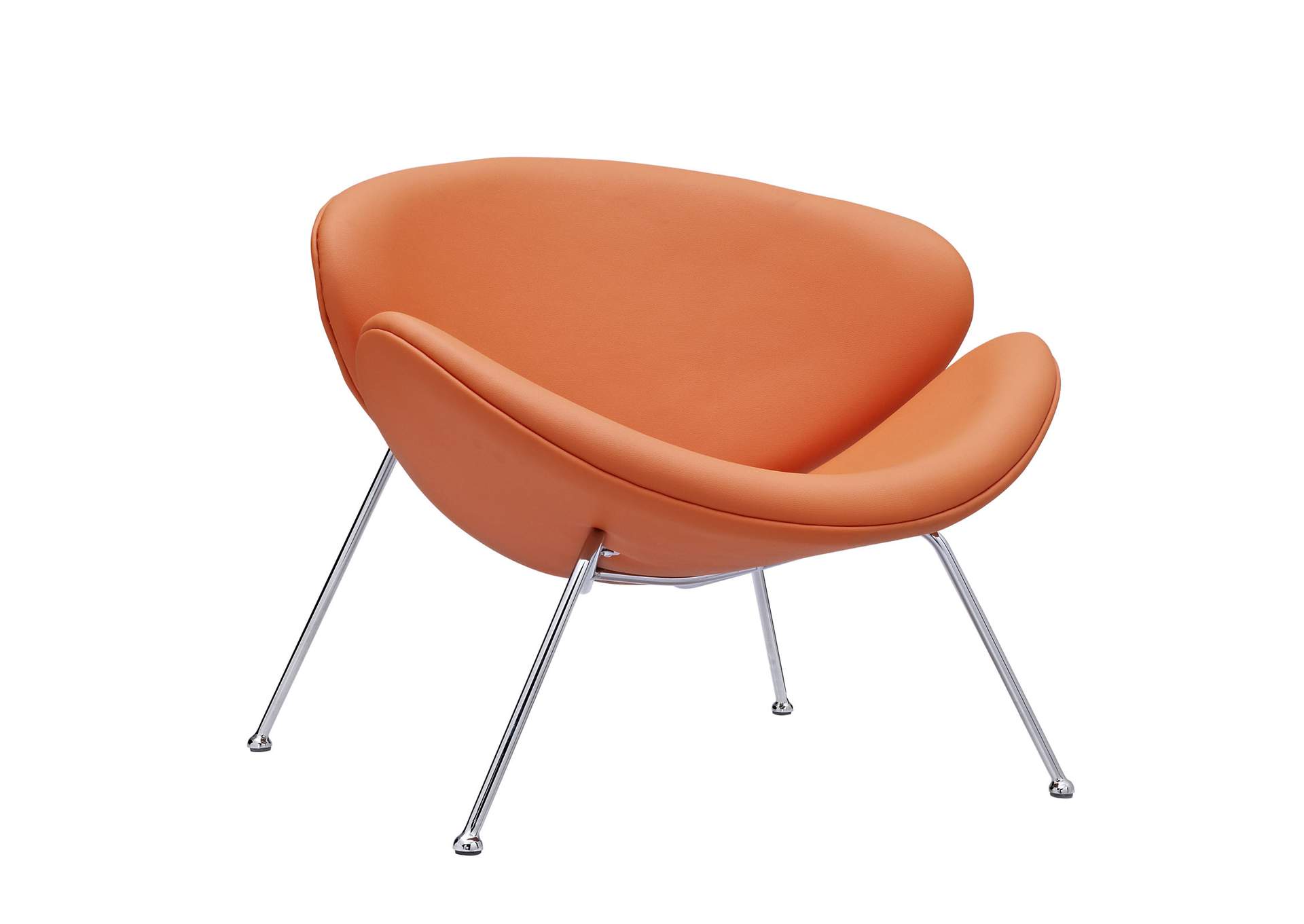 Orange Nutshell Upholstered Vinyl Lounge Chair,Modway