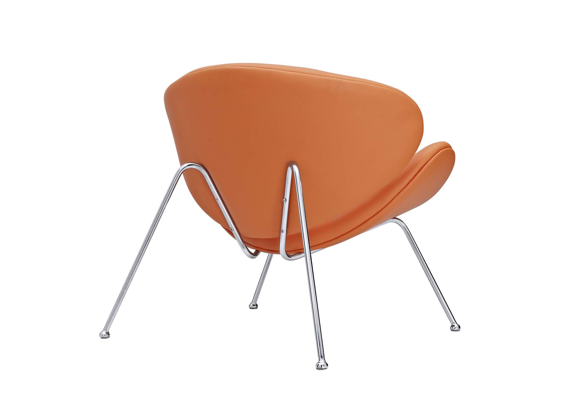 Orange Nutshell Upholstered Vinyl Lounge Chair,Modway