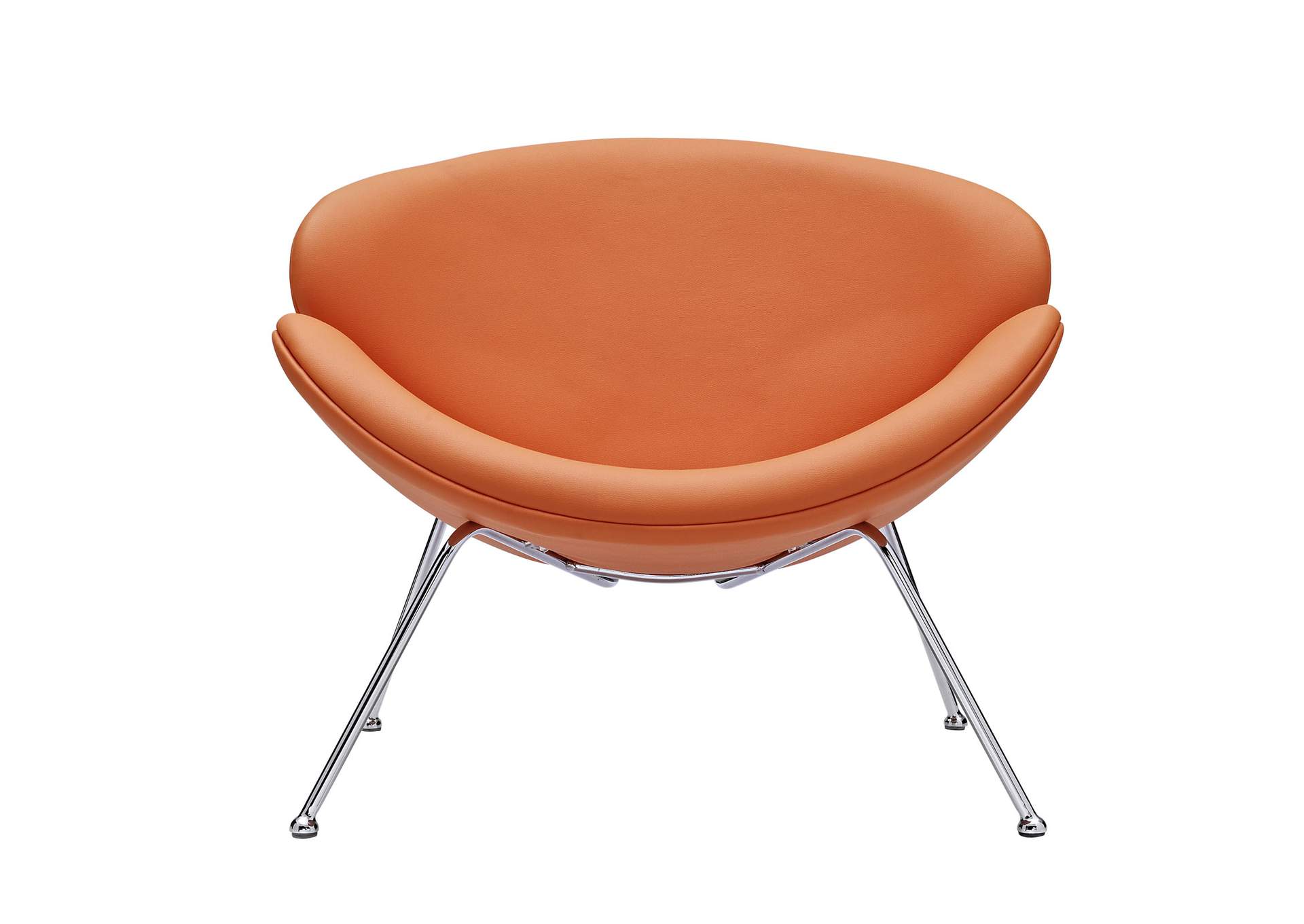 Orange Nutshell Upholstered Vinyl Lounge Chair,Modway