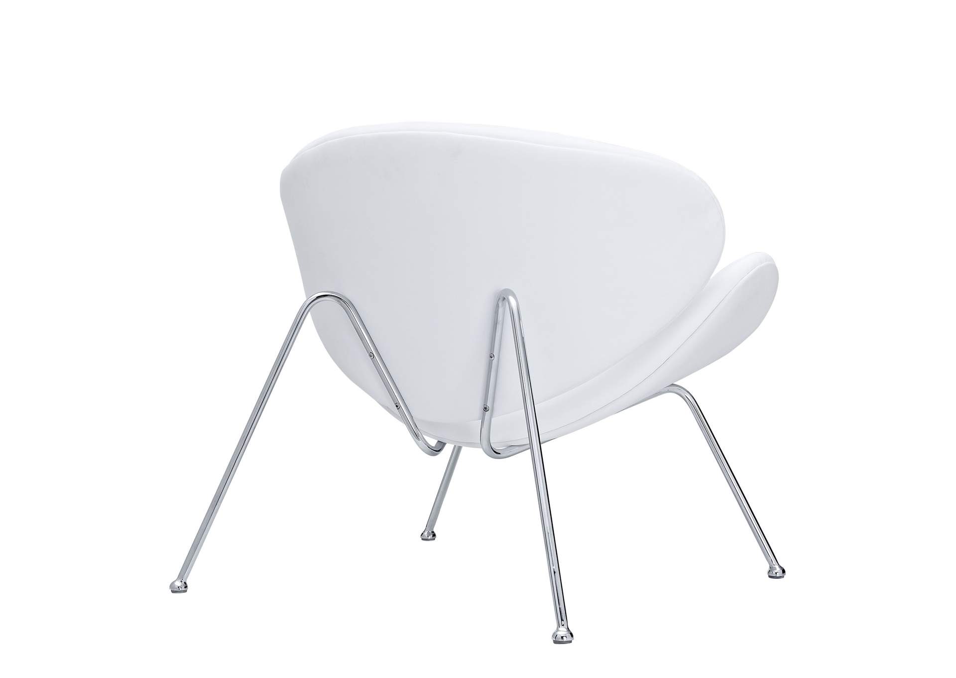 White Nutshell Upholstered Vinyl Lounge Chair,Modway