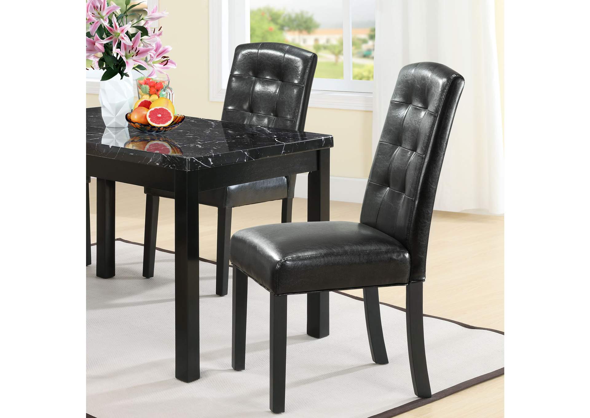 Black Perdure Dining Vinyl Side Chair,Modway