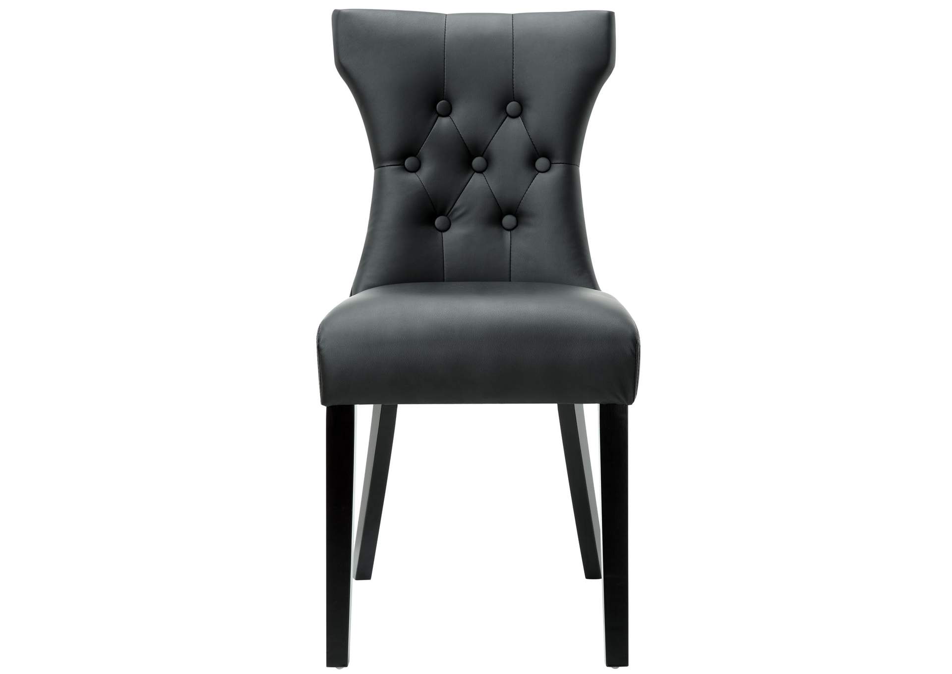 Black Silhouette Dining Vinyl Side Chair,Modway