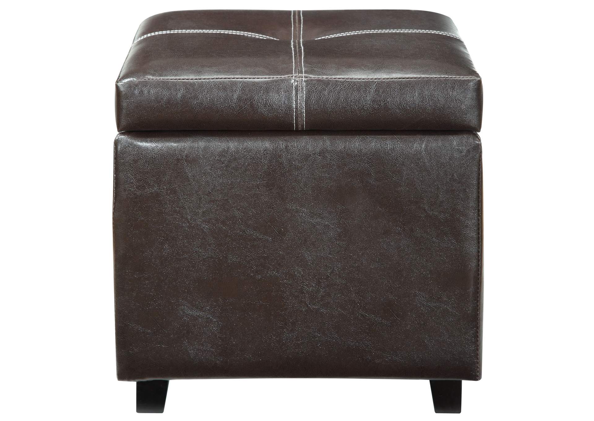 Espresso Treasure Upholstered Vinyl Ottoman,Modway