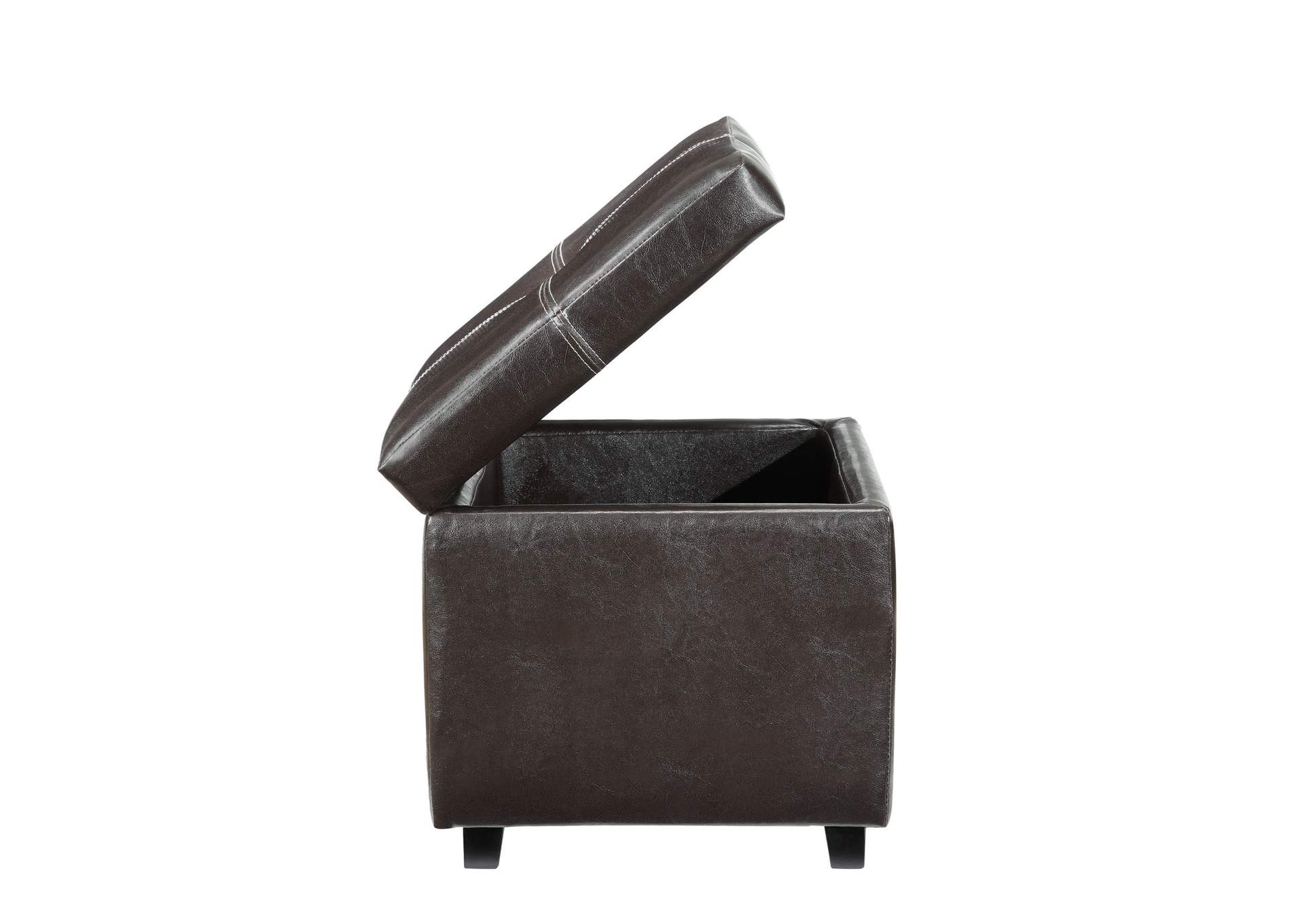 Espresso Treasure Upholstered Vinyl Ottoman,Modway