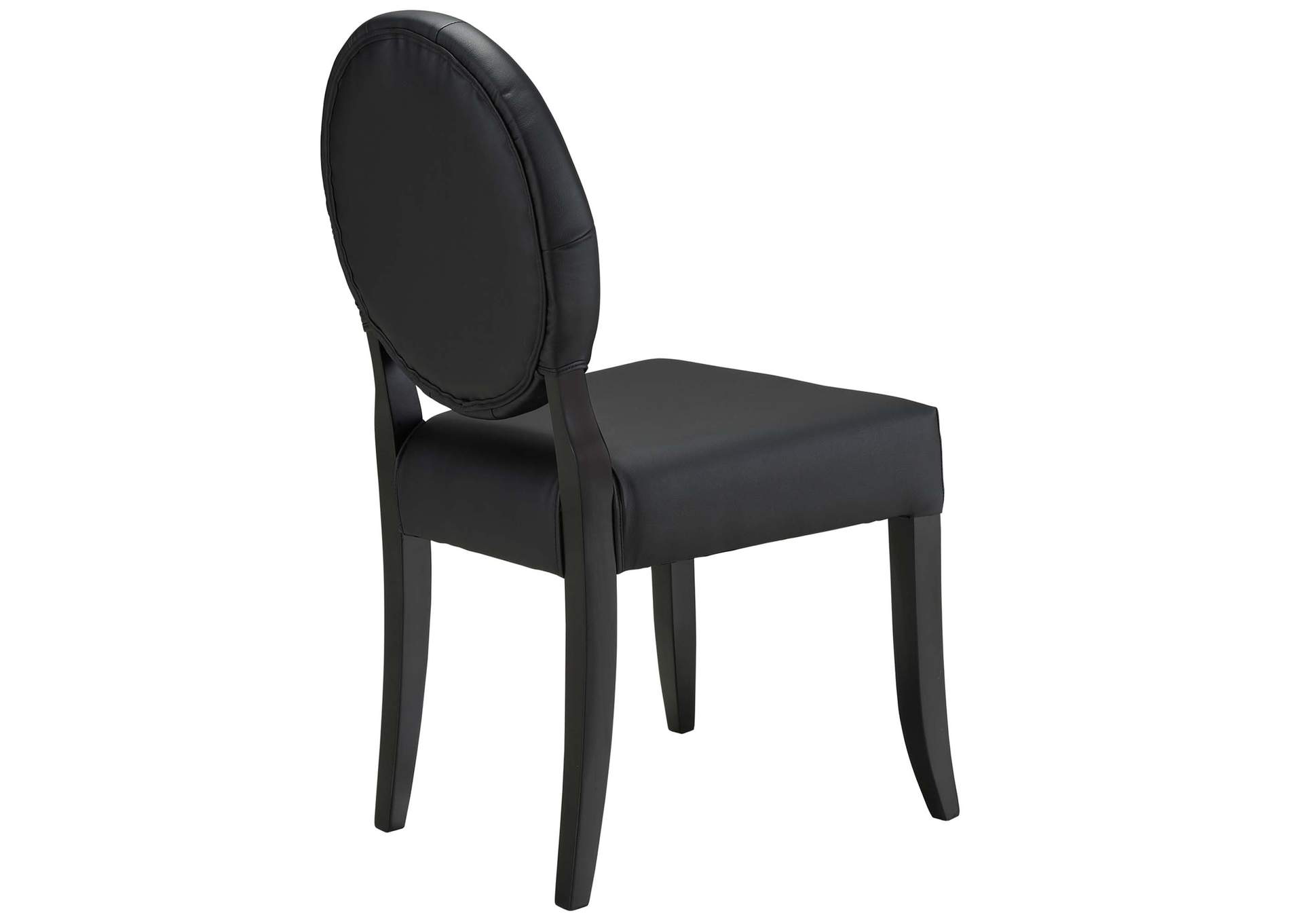 Black Button Dining Vinyl Side Chair,Modway