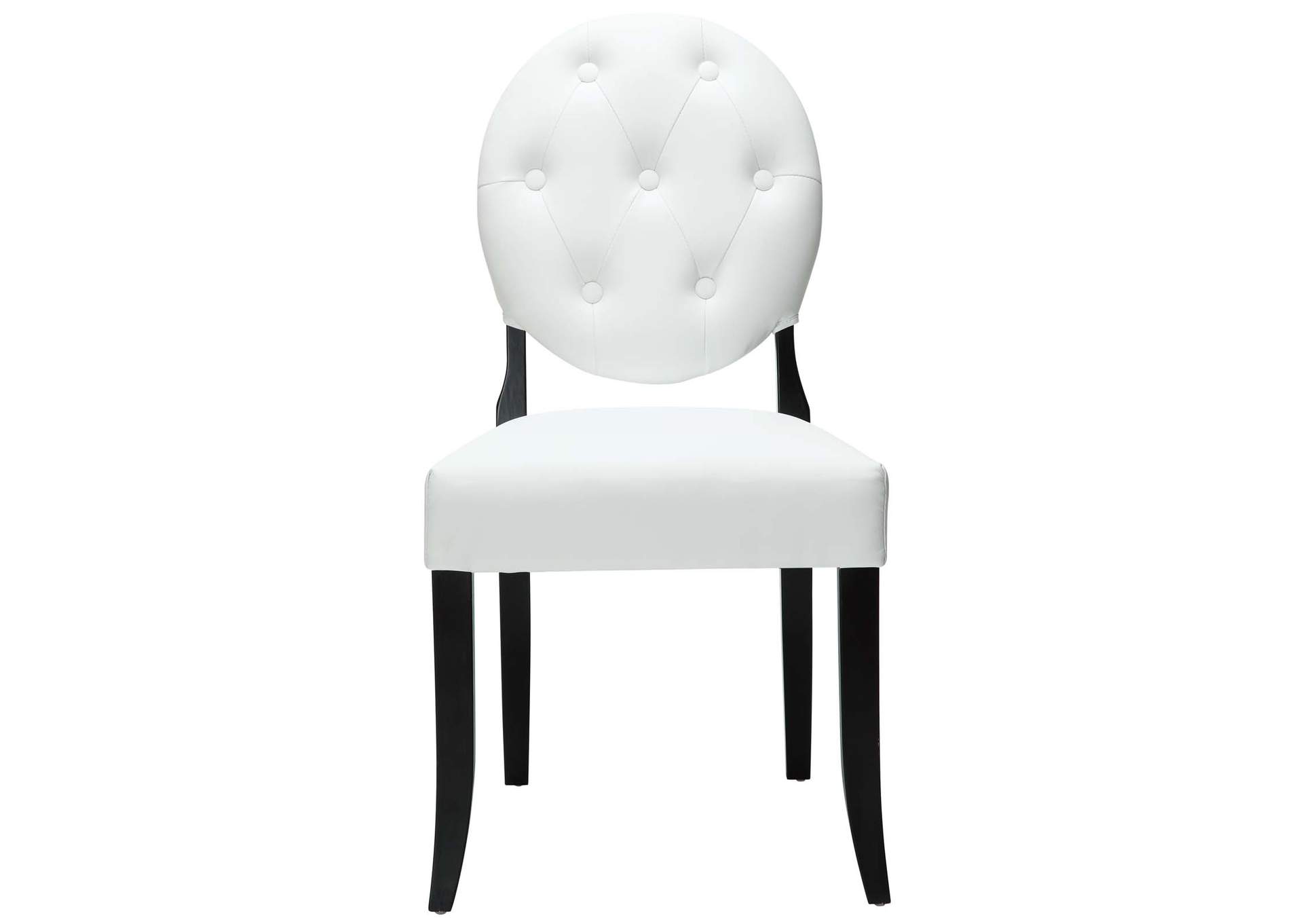 White Button Dining Vinyl Side Chair,Modway