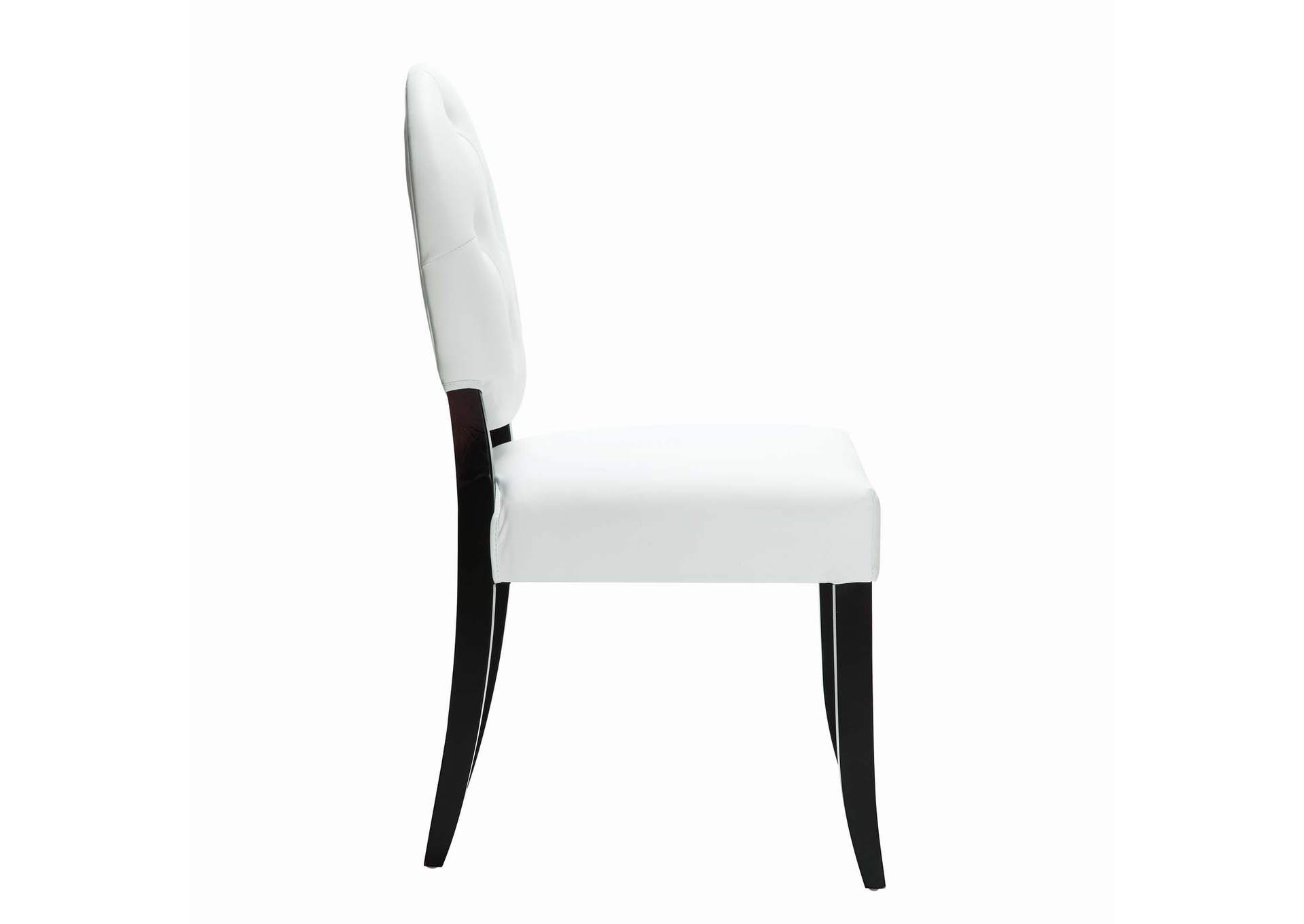 White Button Dining Vinyl Side Chair,Modway