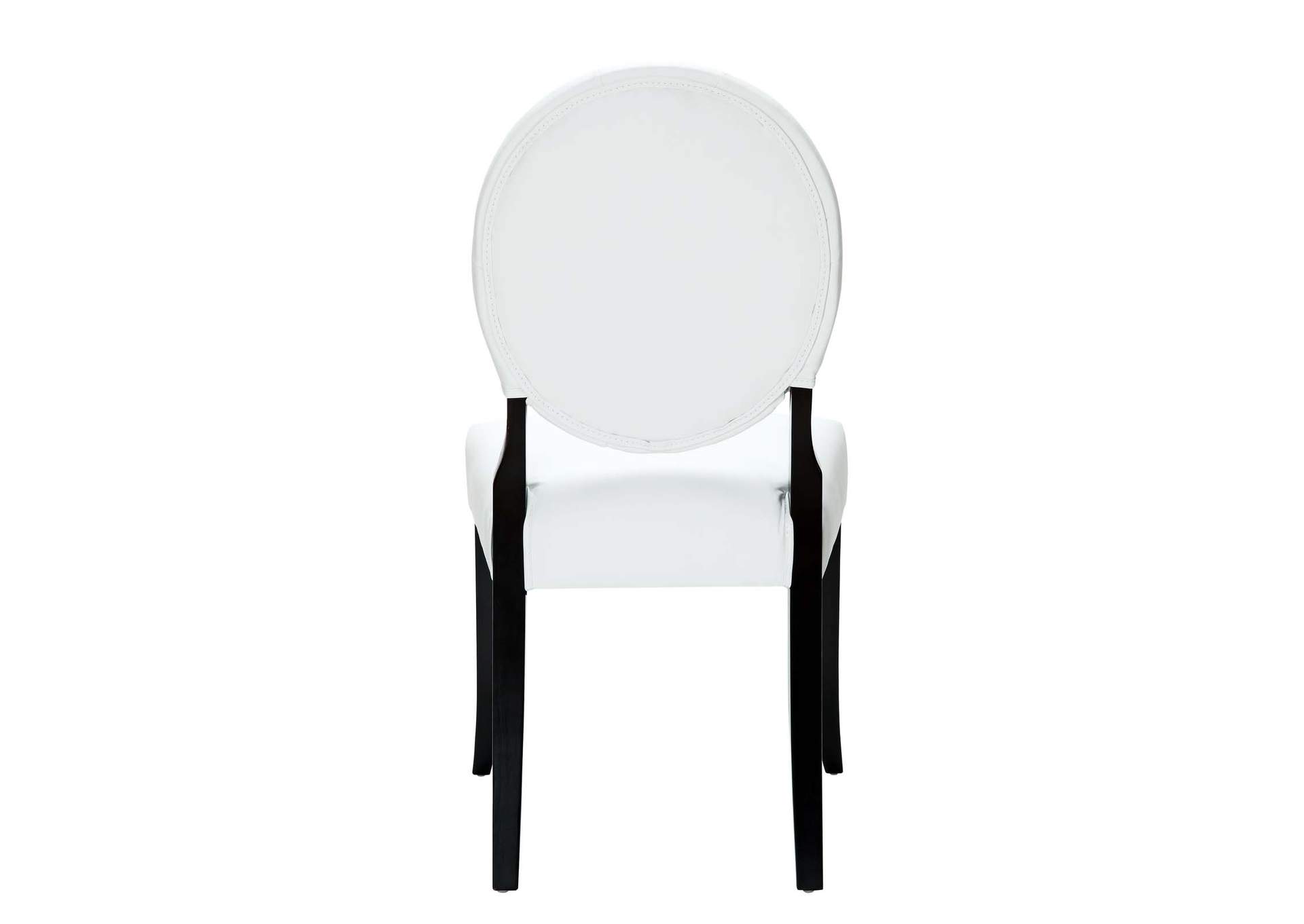 White Button Dining Vinyl Side Chair,Modway