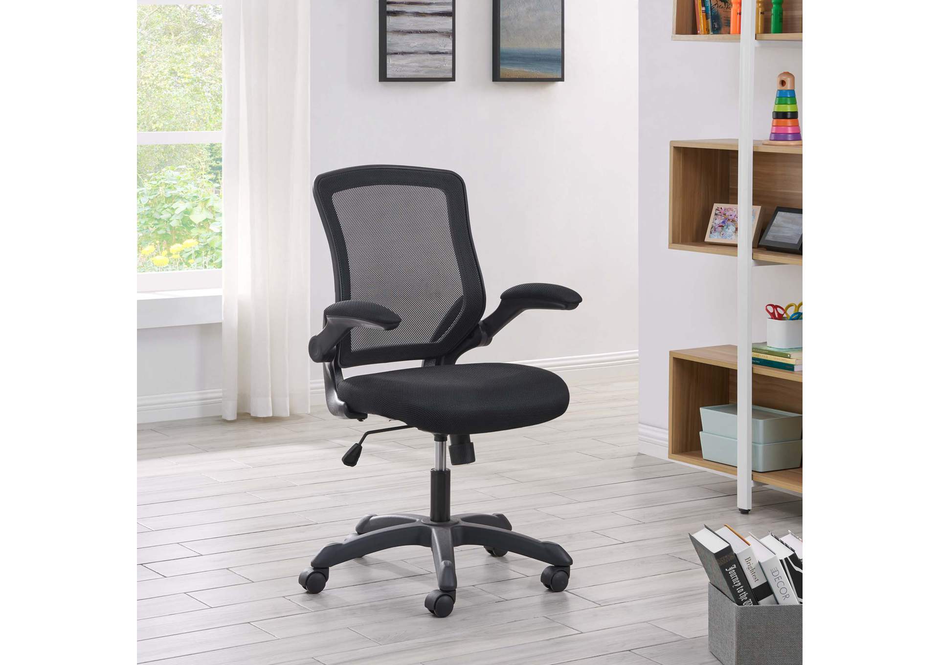 Black Veer Mesh Office Chair,Modway