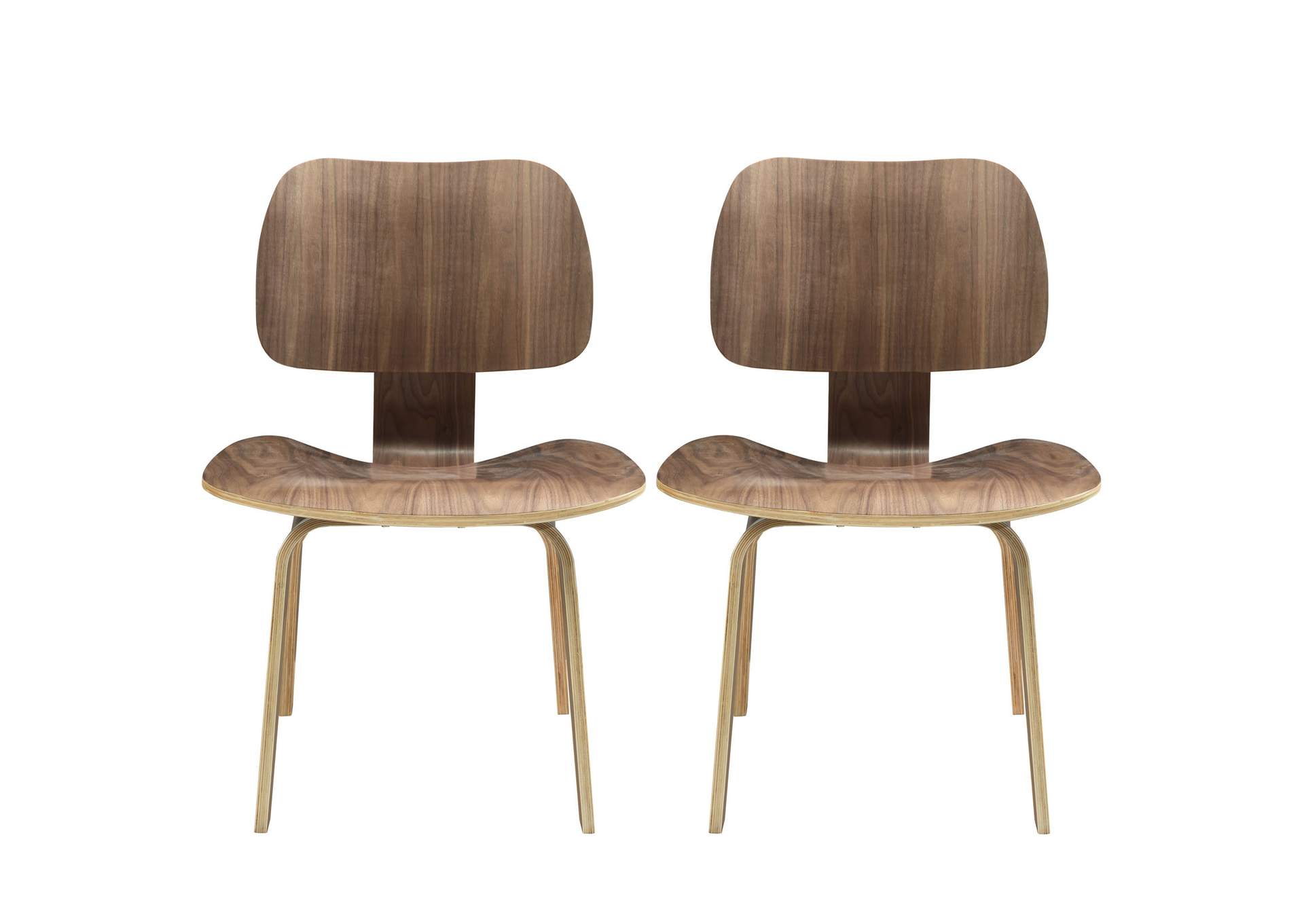 Walnut Fathom Dining Chairs [Set of 2],Modway