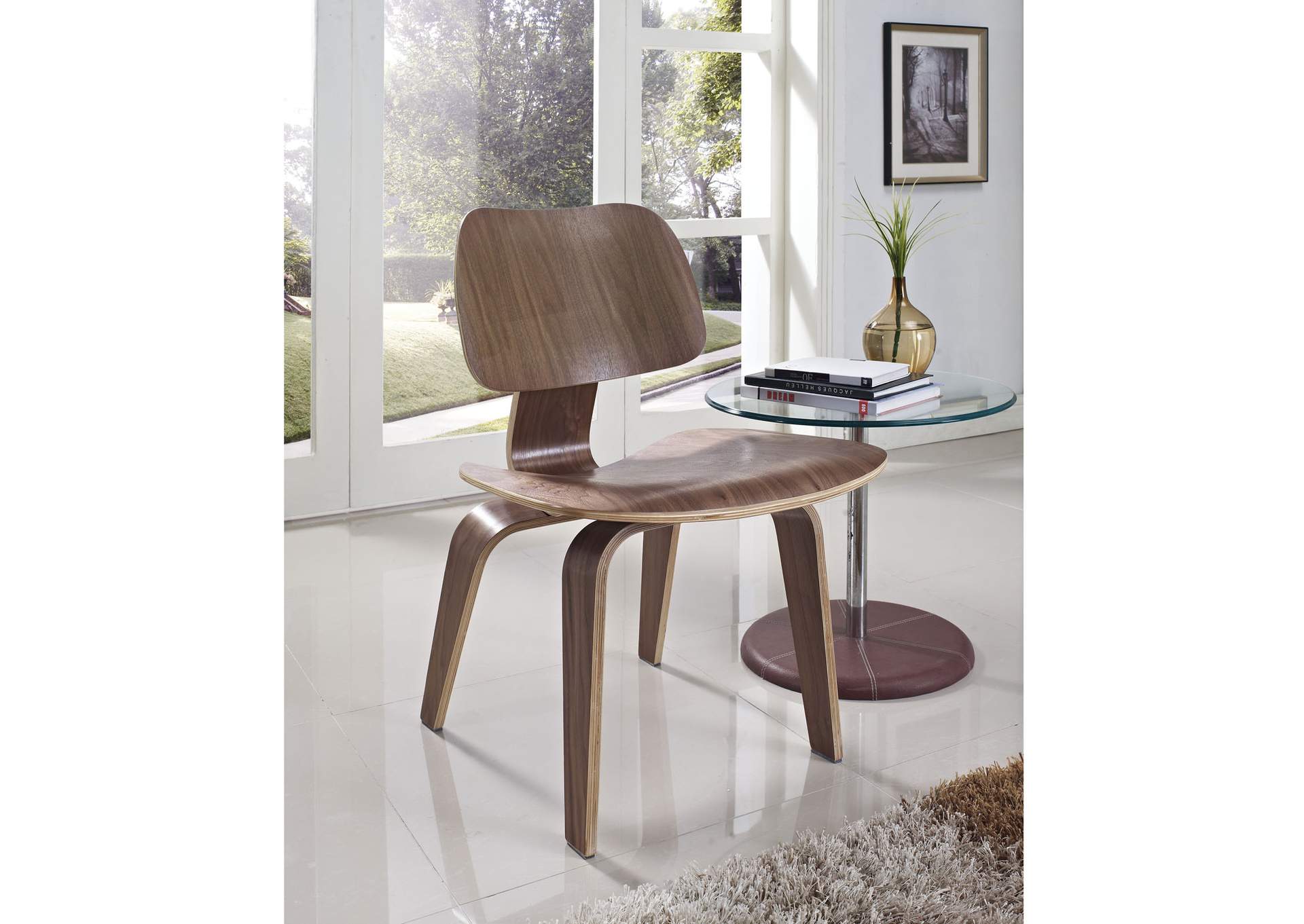 Walnut Fathom Dining Chairs [Set of 2],Modway