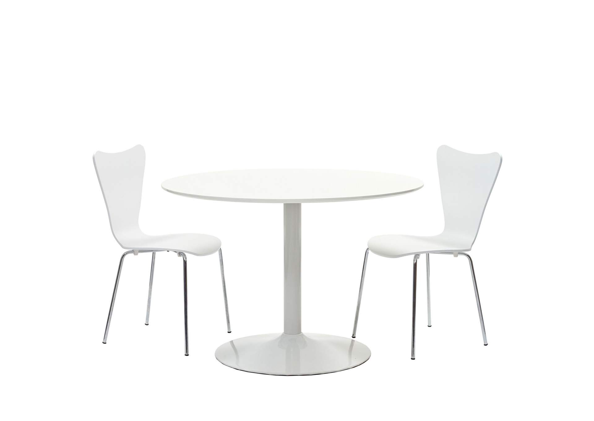 White Revolve 3 Piece Dining Set,Modway