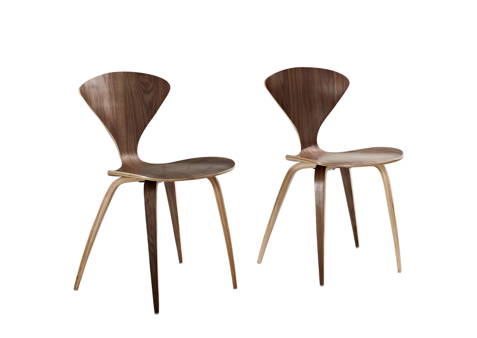 Dark Walnut Vortex Dining Chairs [Set of 2],Modway