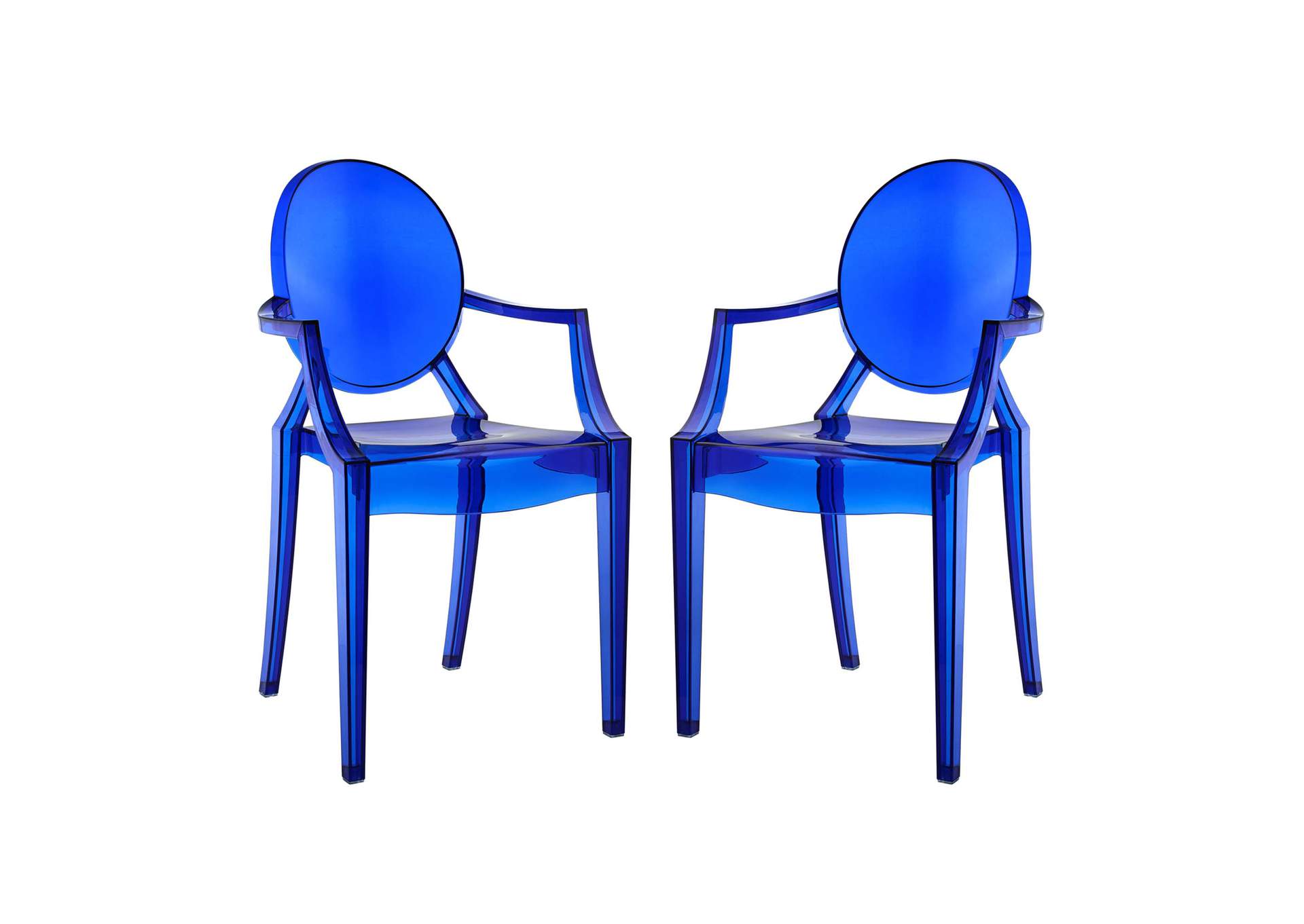 Blue Casper Arm Dining Chairs [Set of 2],Modway