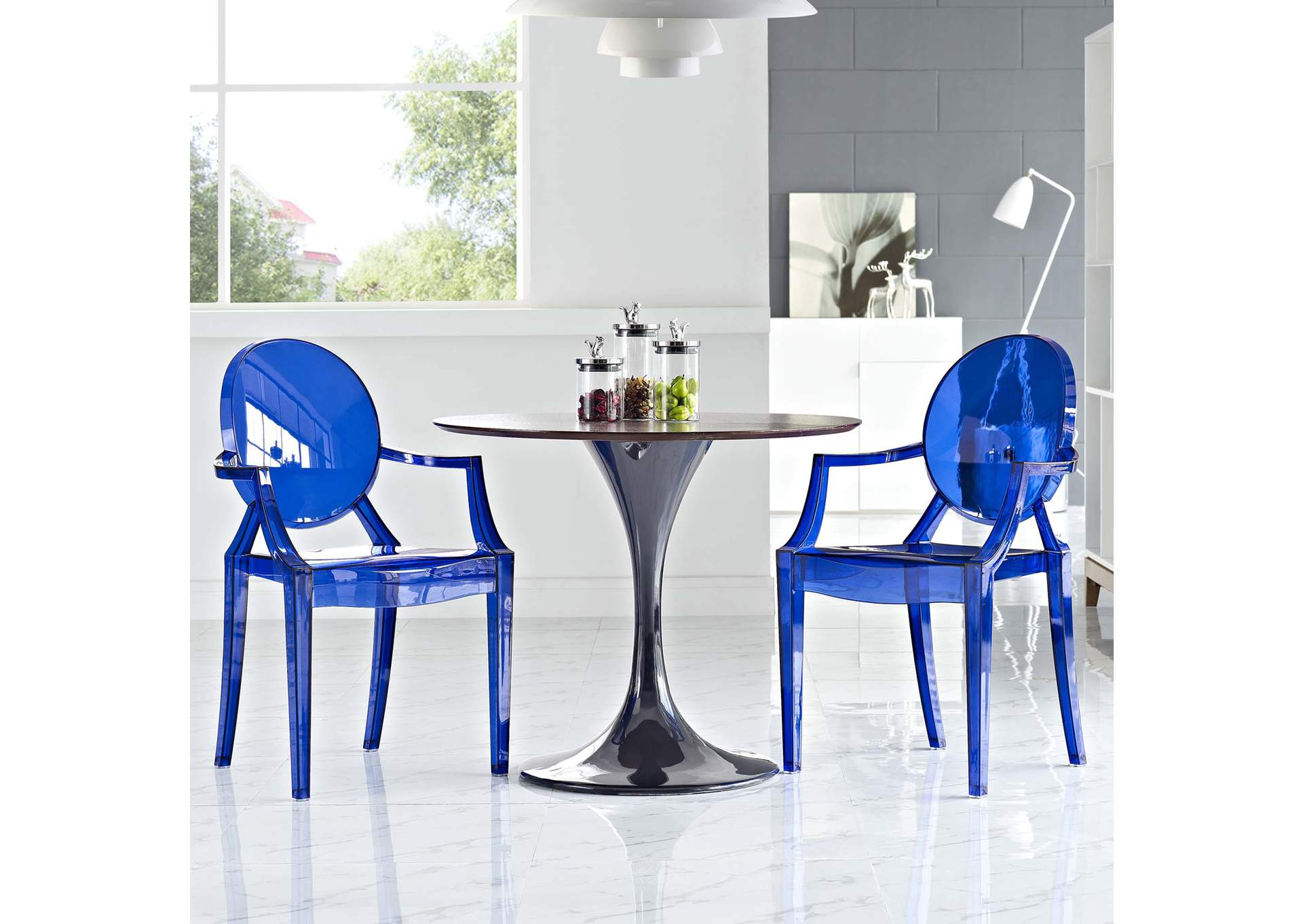 Blue Casper Arm Dining Chairs [Set of 2],Modway