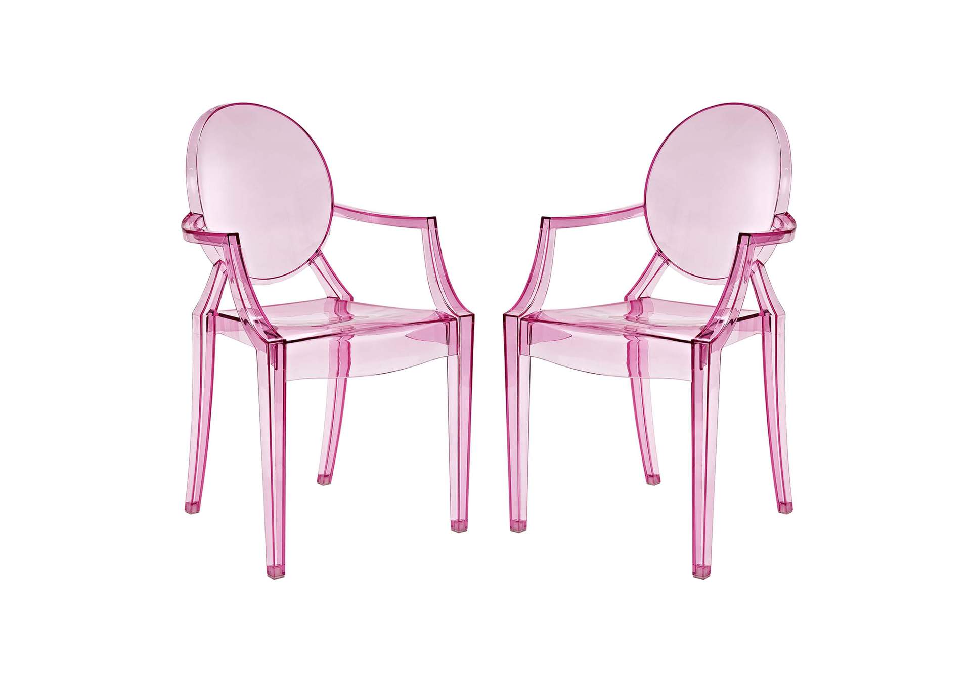 Pink Casper Arm Dining Chairs [Set of 2],Modway